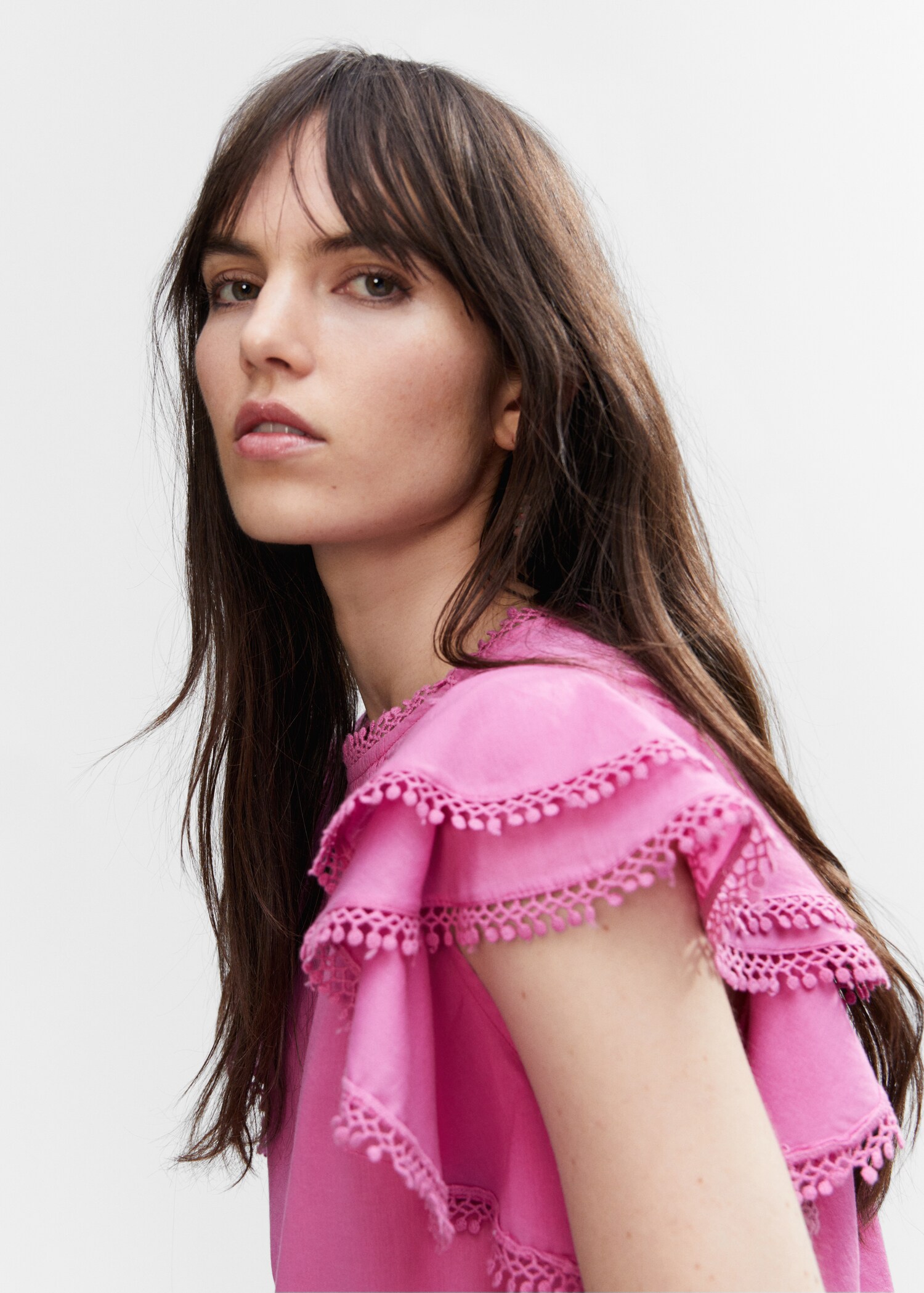 Frills embroidered shirt - Details of the article 1