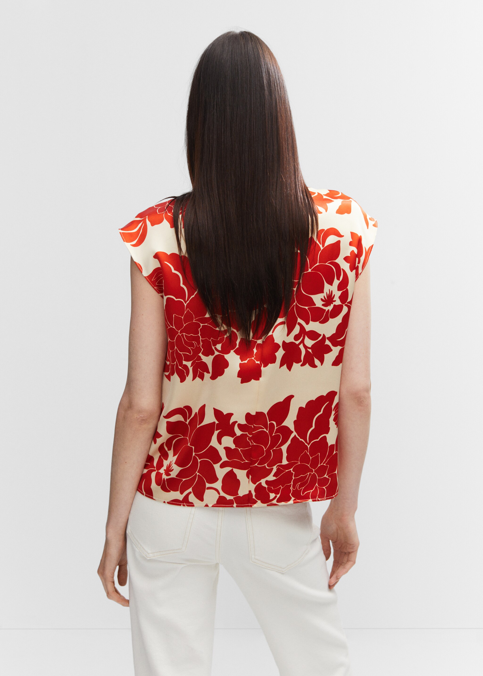 Floral satin blouse - Reverse of the article