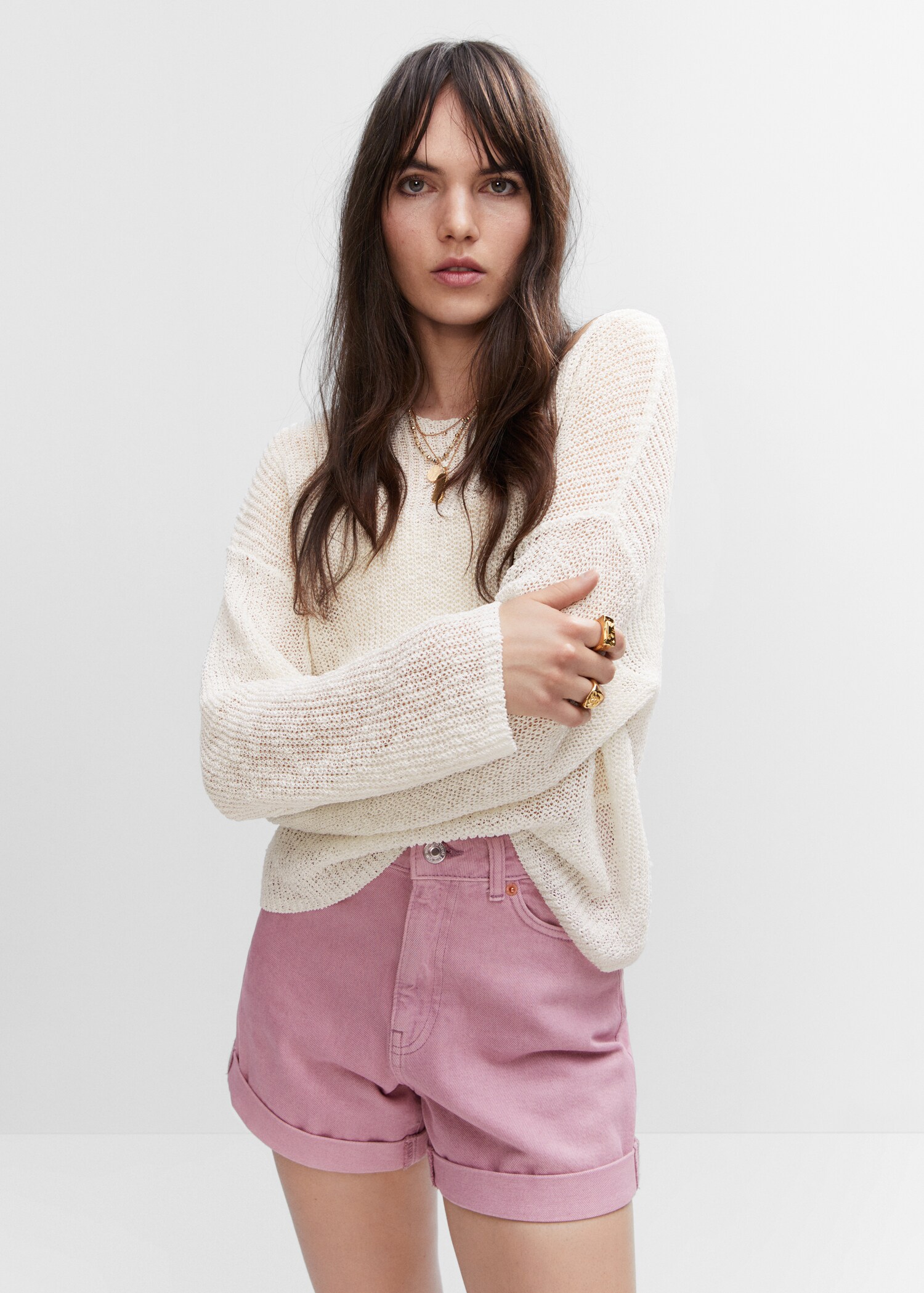 Pull-over fin oversize - Plan moyen
