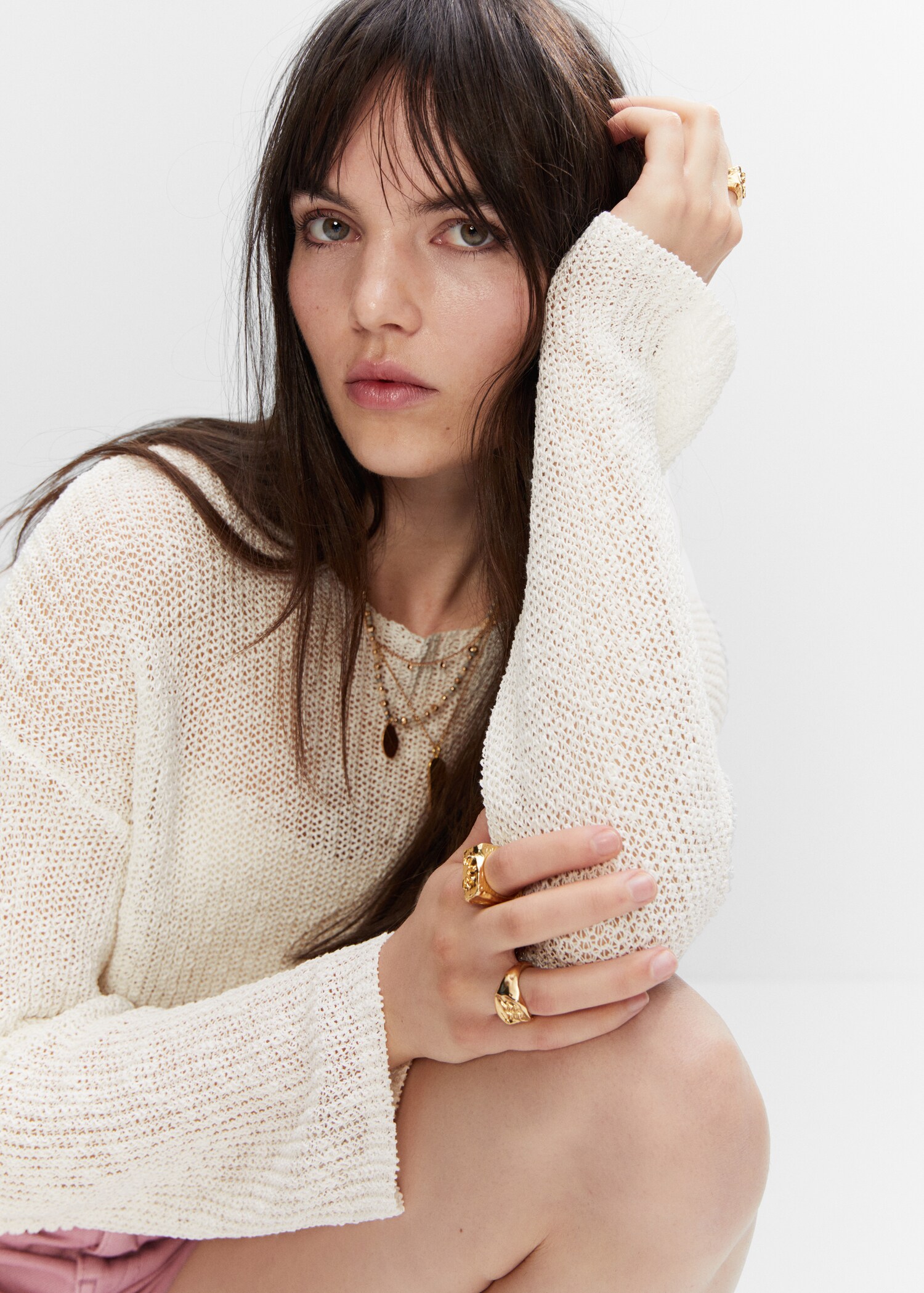 Fine-knit oversize sweater - Details of the article 1