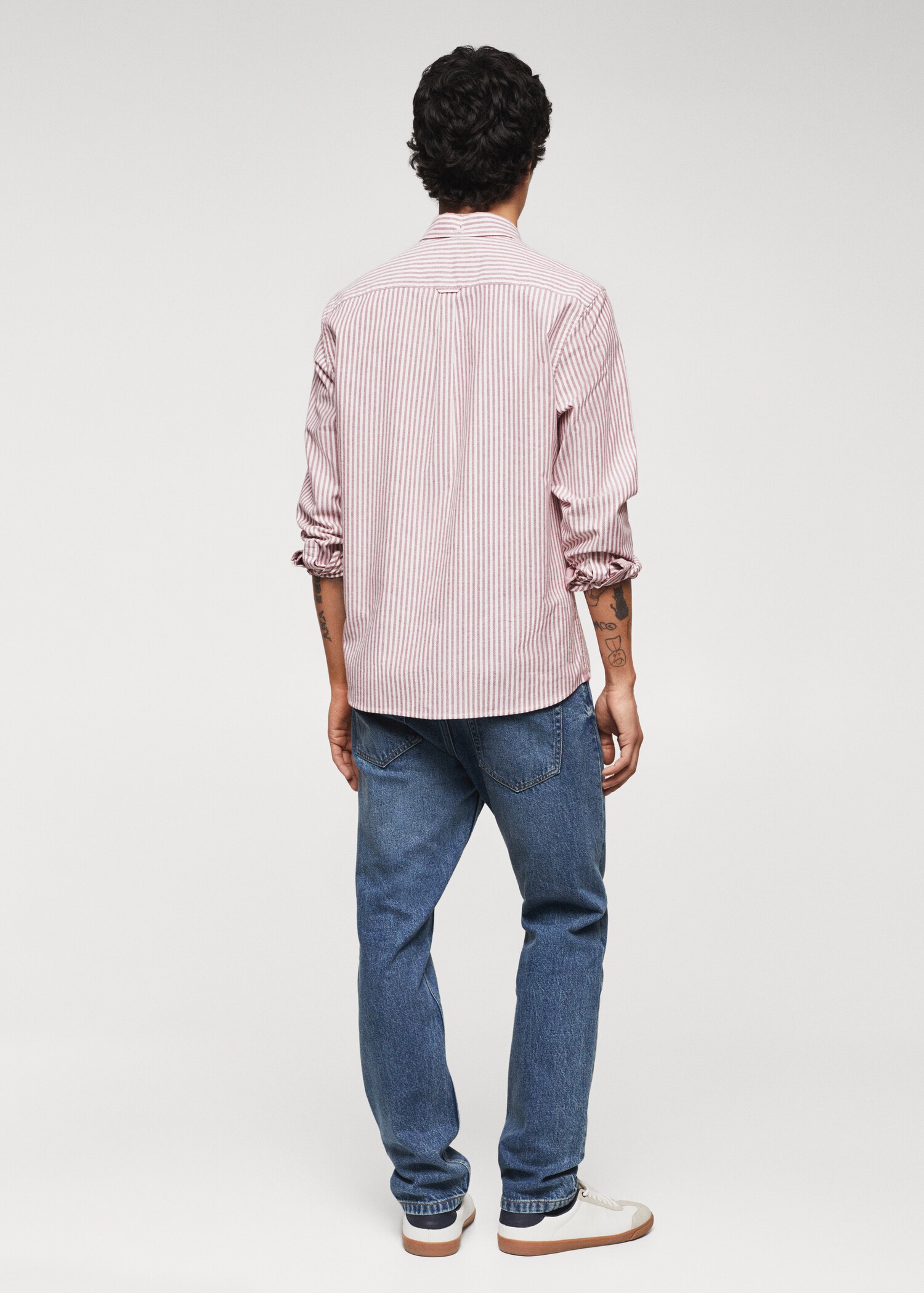 Regular-fit cotton striped shirt - Reverse of the article