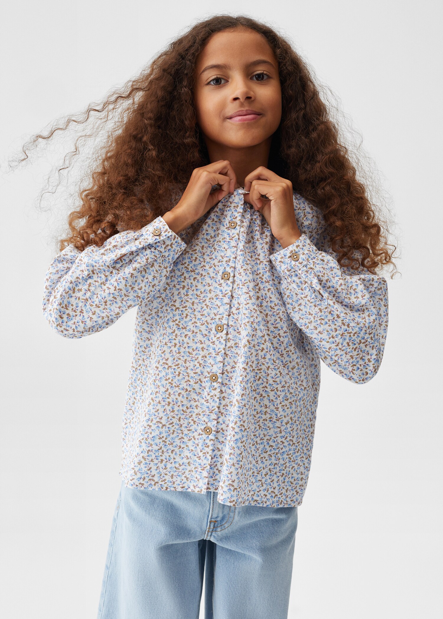 Blouse met bloemetjesprint - Middenvlak