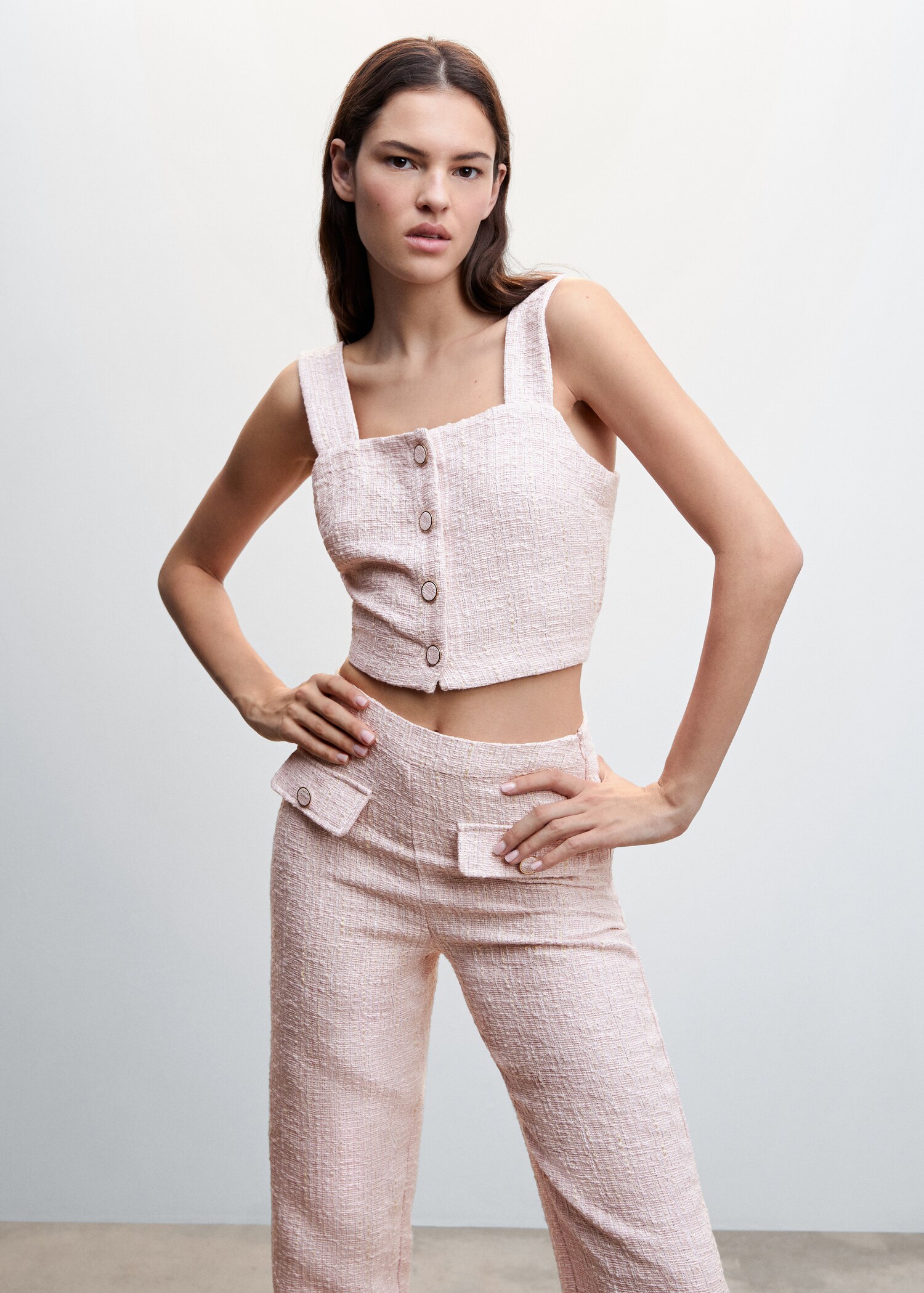 Tweed top with buttons - Medium plane