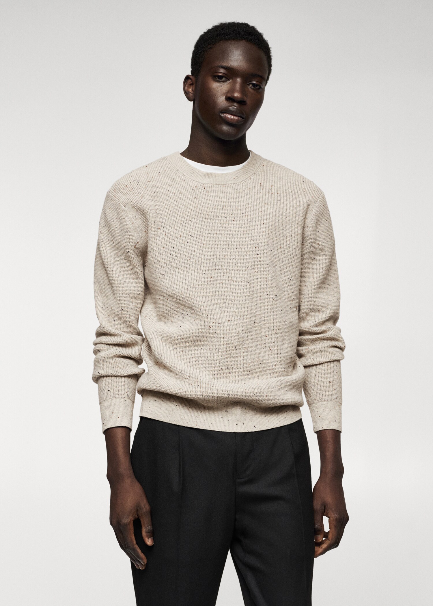 Structured flecked sweater - Medium plane