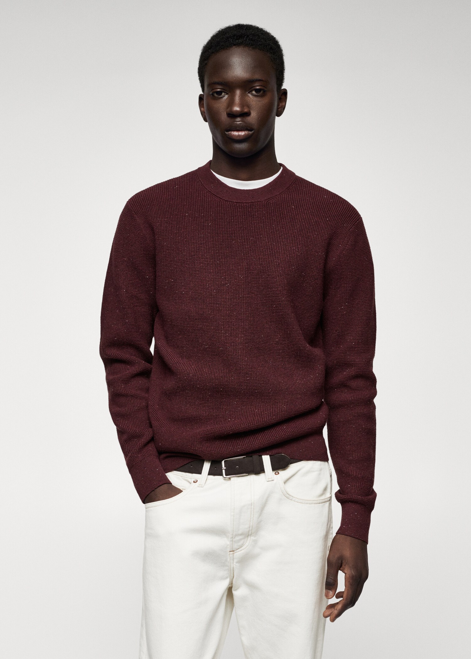 Structured flecked sweater - Medium plane