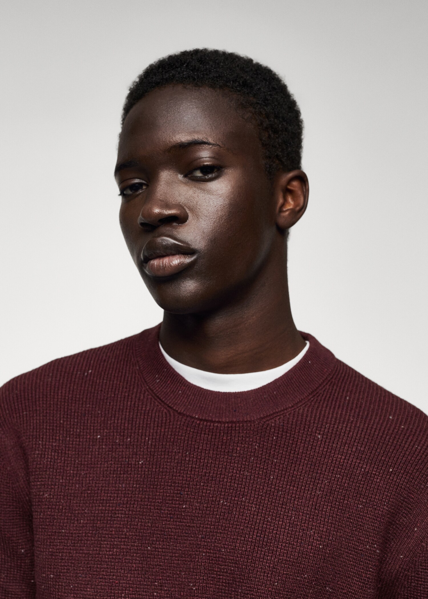 Structured flecked sweater - Details of the article 1