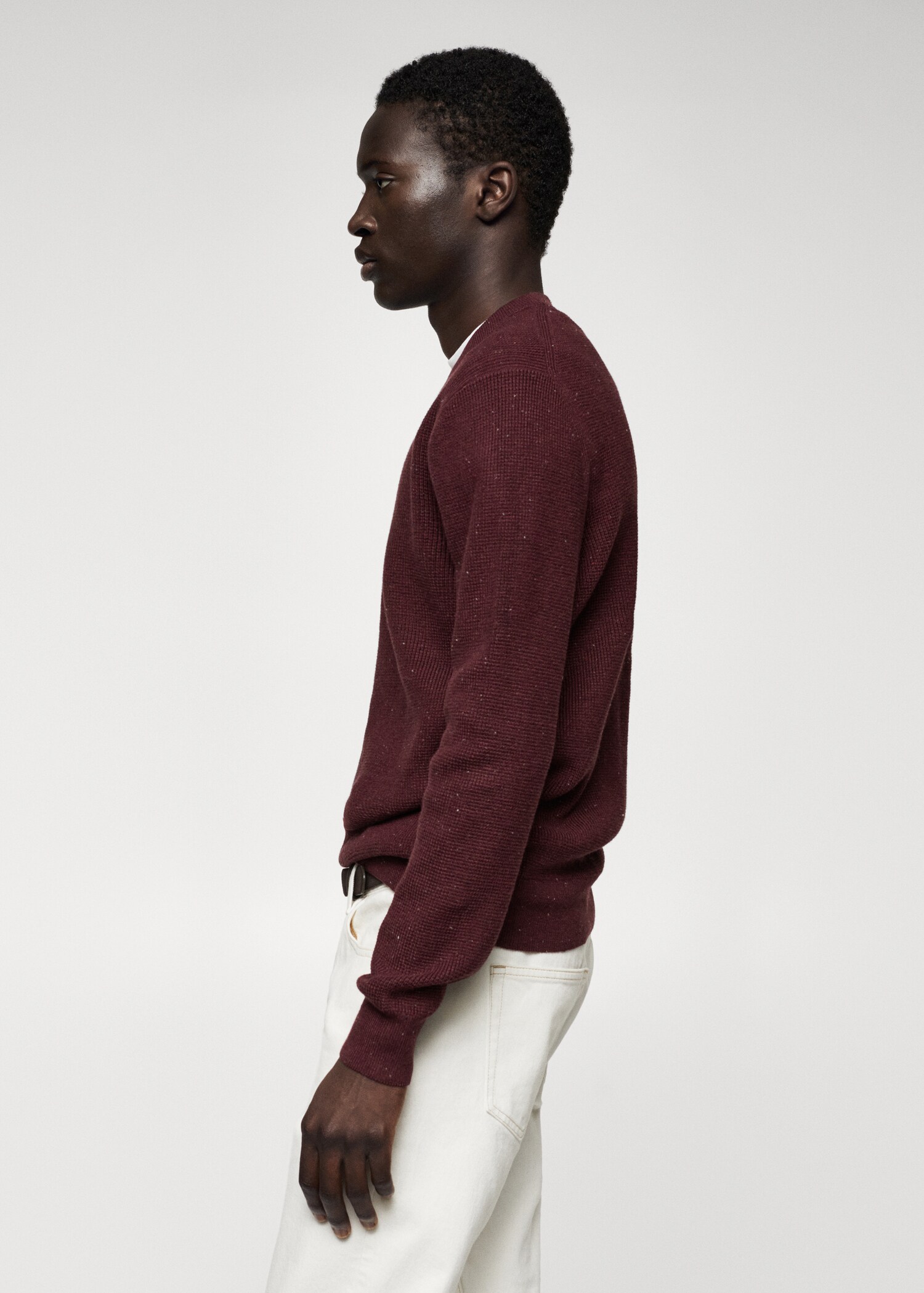 Structured flecked sweater - Details of the article 6