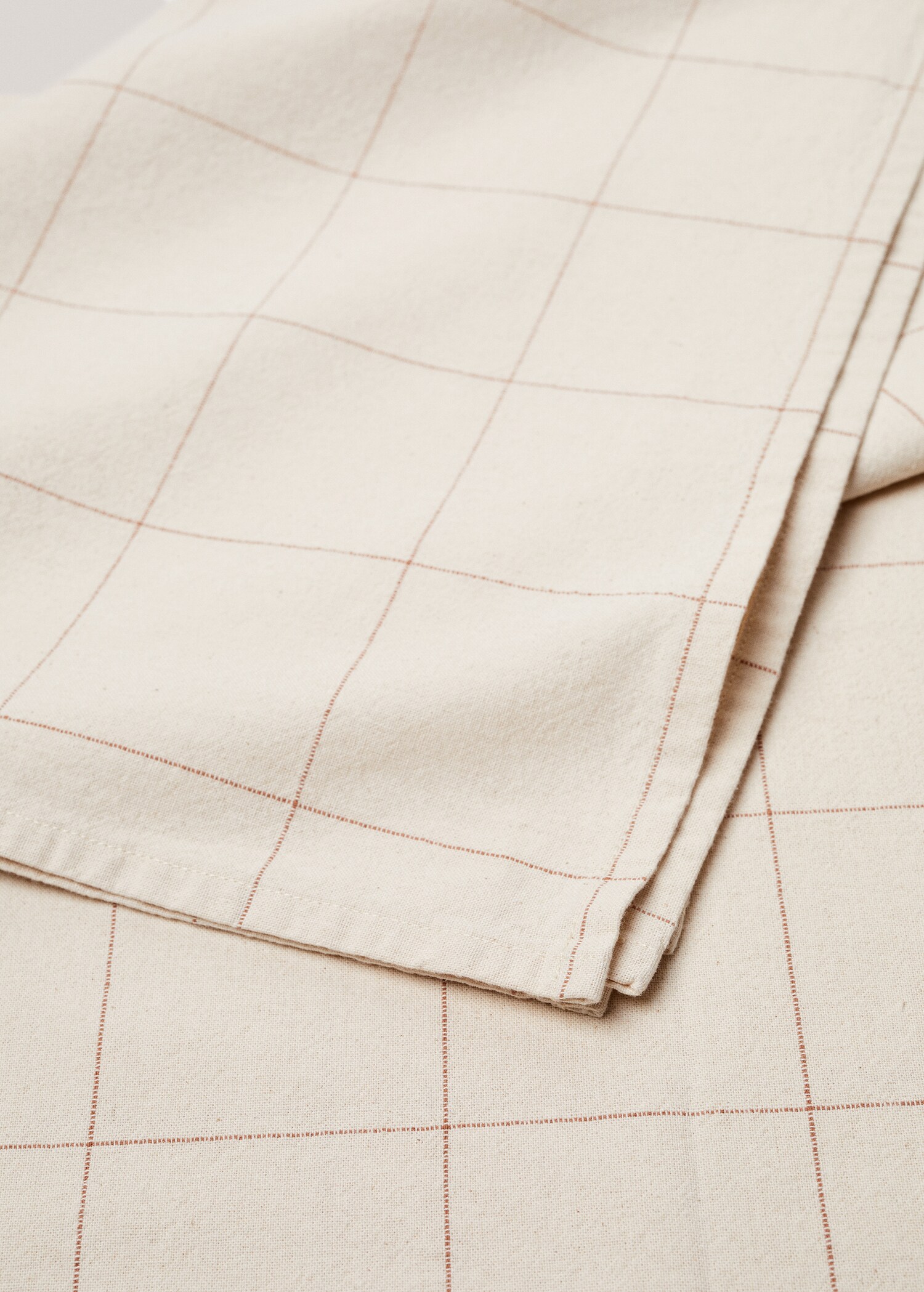 Check cotton tablecloth 150x250cm - Medium plane