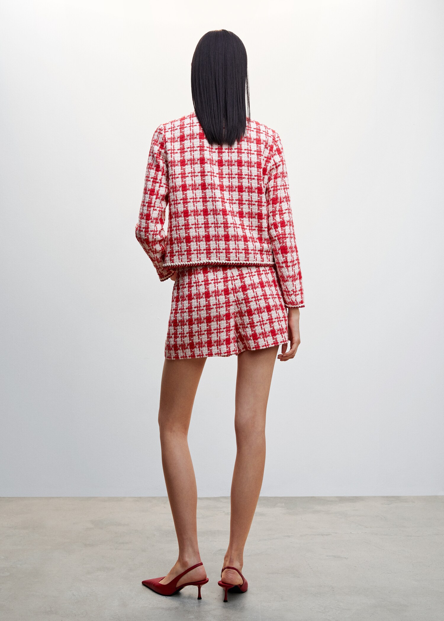 Shorts tweed bolsillos - Reverso del artículo