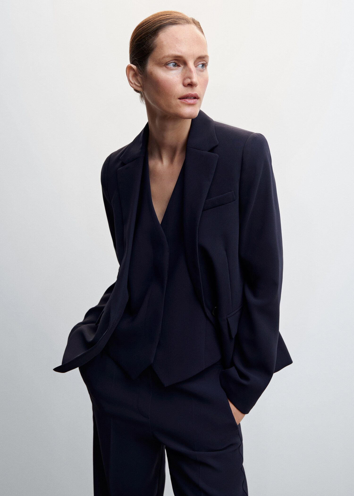 Fitted suit blazer - Medium plane