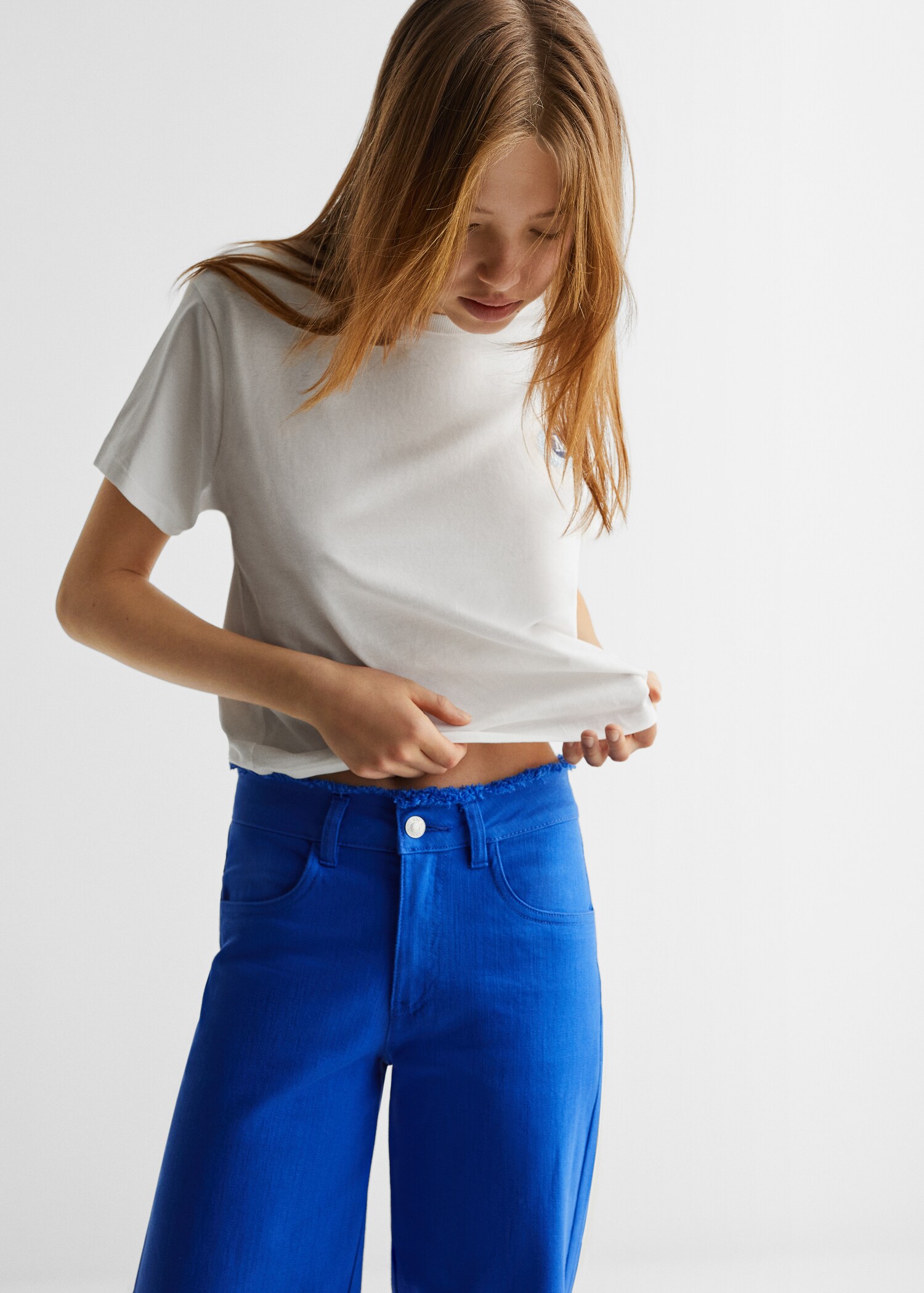 Jeans Wideleg i farget vask - Halvtotal bildeutsnitt