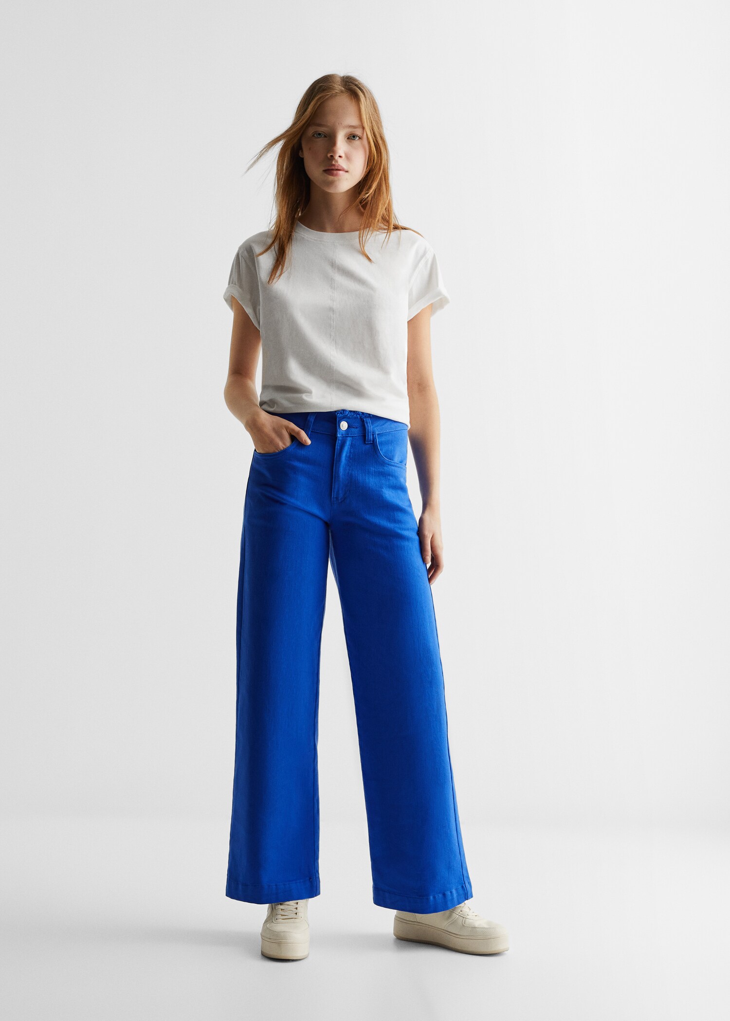 Jeans Wideleg i farget vask - Artikkeldetalj 1