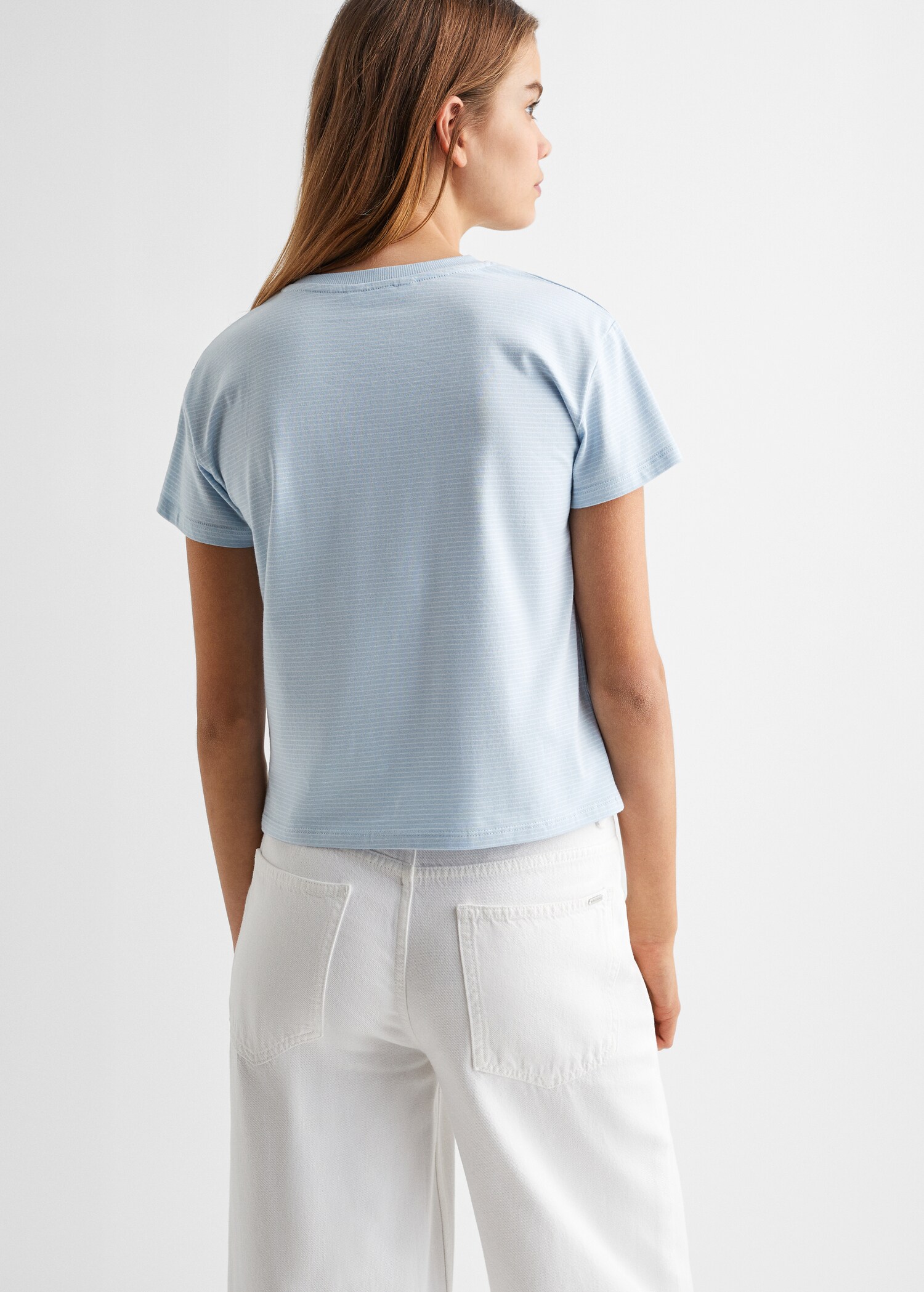 Striped cotton T-shirt - Reverse of the article