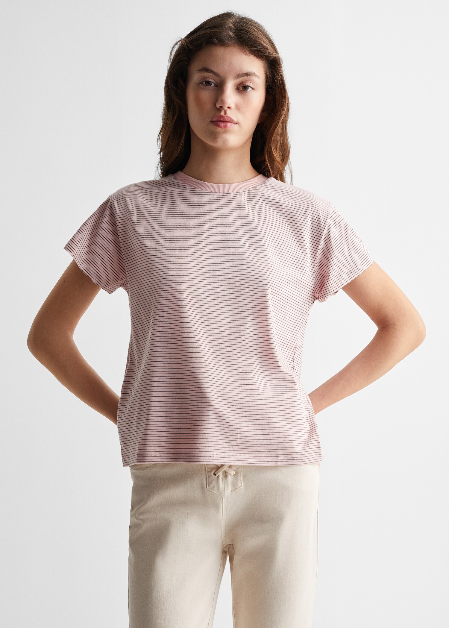 Gestreiftes Baumwoll-Shirt - Mittlere Ansicht