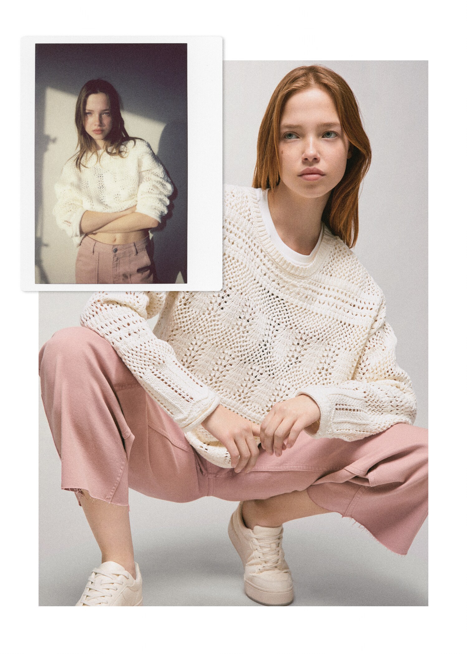 Rundhals-Pullover mit Lochmuster - Detail des Artikels 5