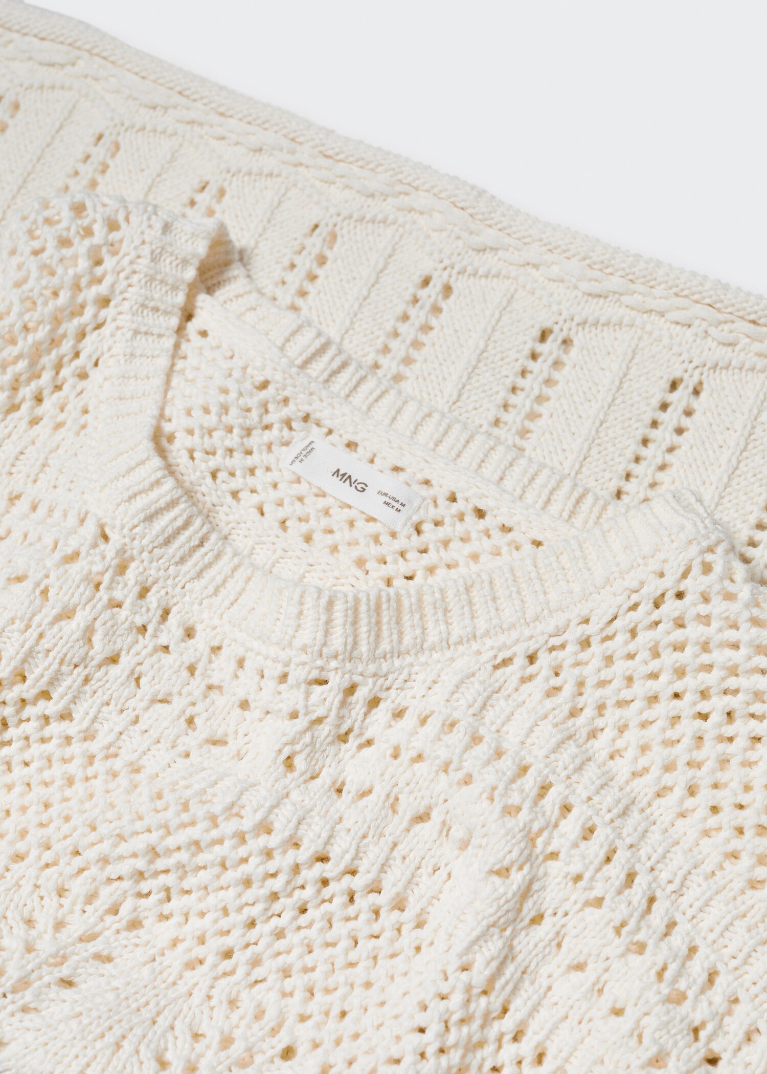 Rundhals-Pullover mit Lochmuster - Detail des Artikels 8