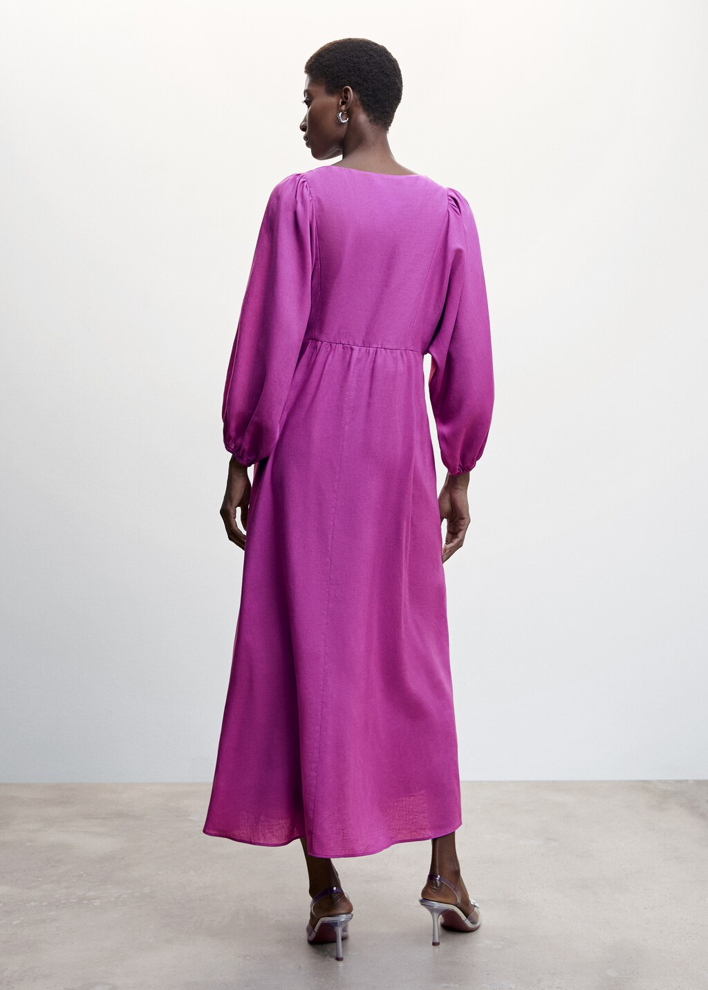 Puffed sleeves dress - Women | MANGO Japan