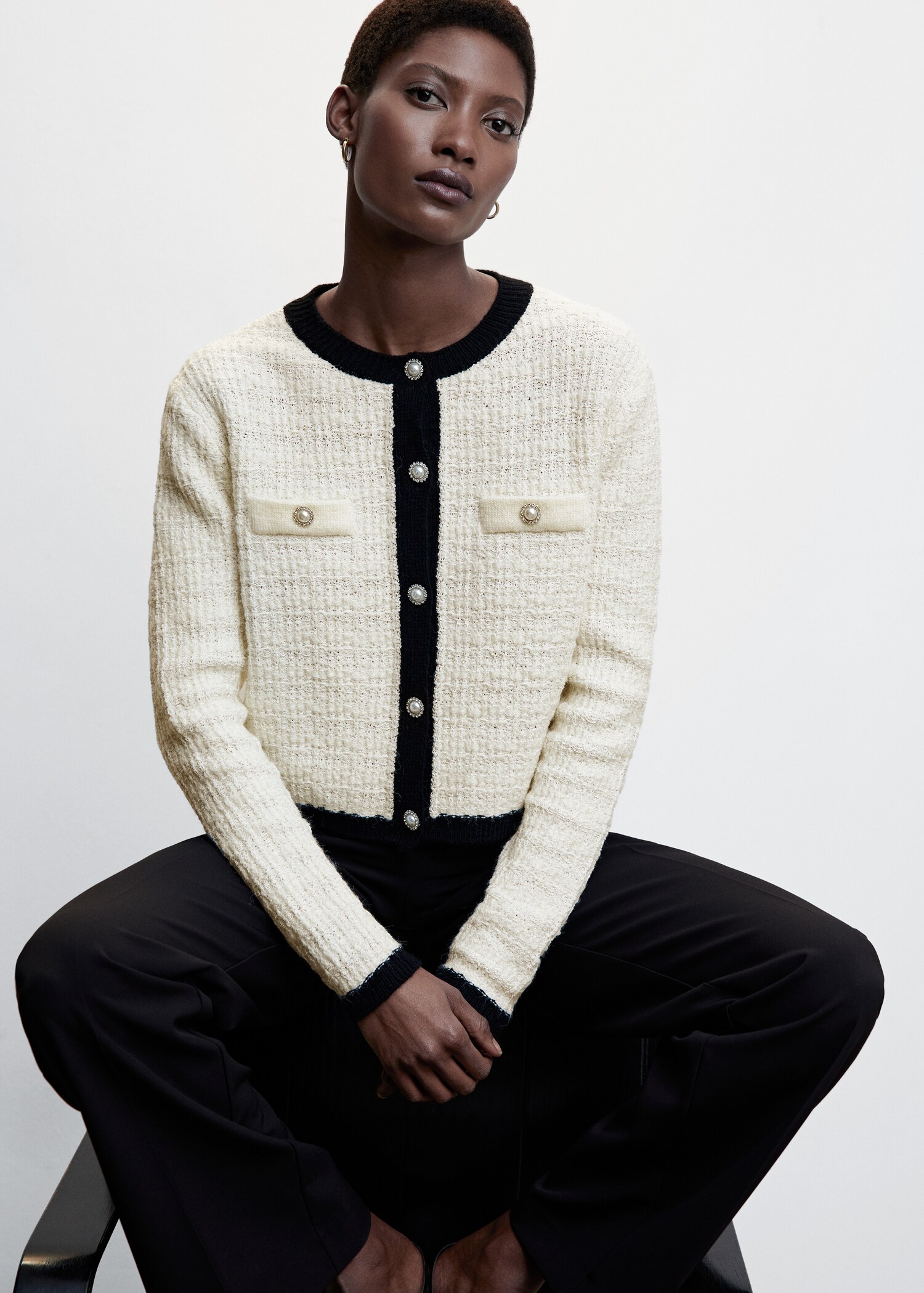 Pocket tweed cardigan - Details of the article 2