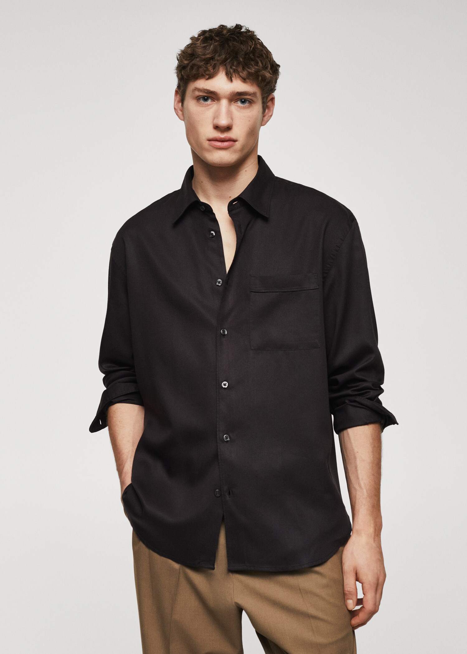 Camisa regular fit lyocell - Plano medio