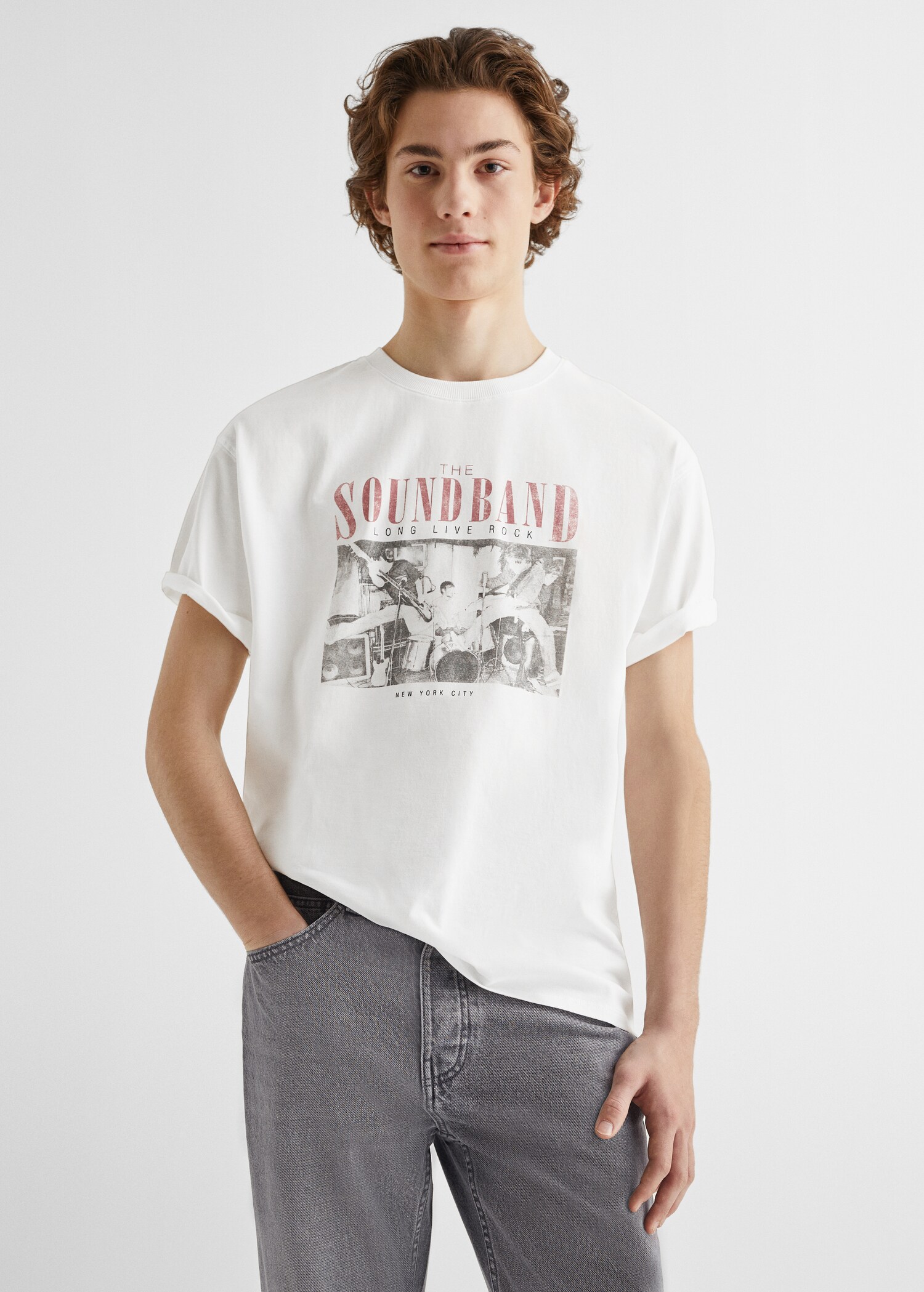 Printed cotton-blend t-shirt - Medium plane
