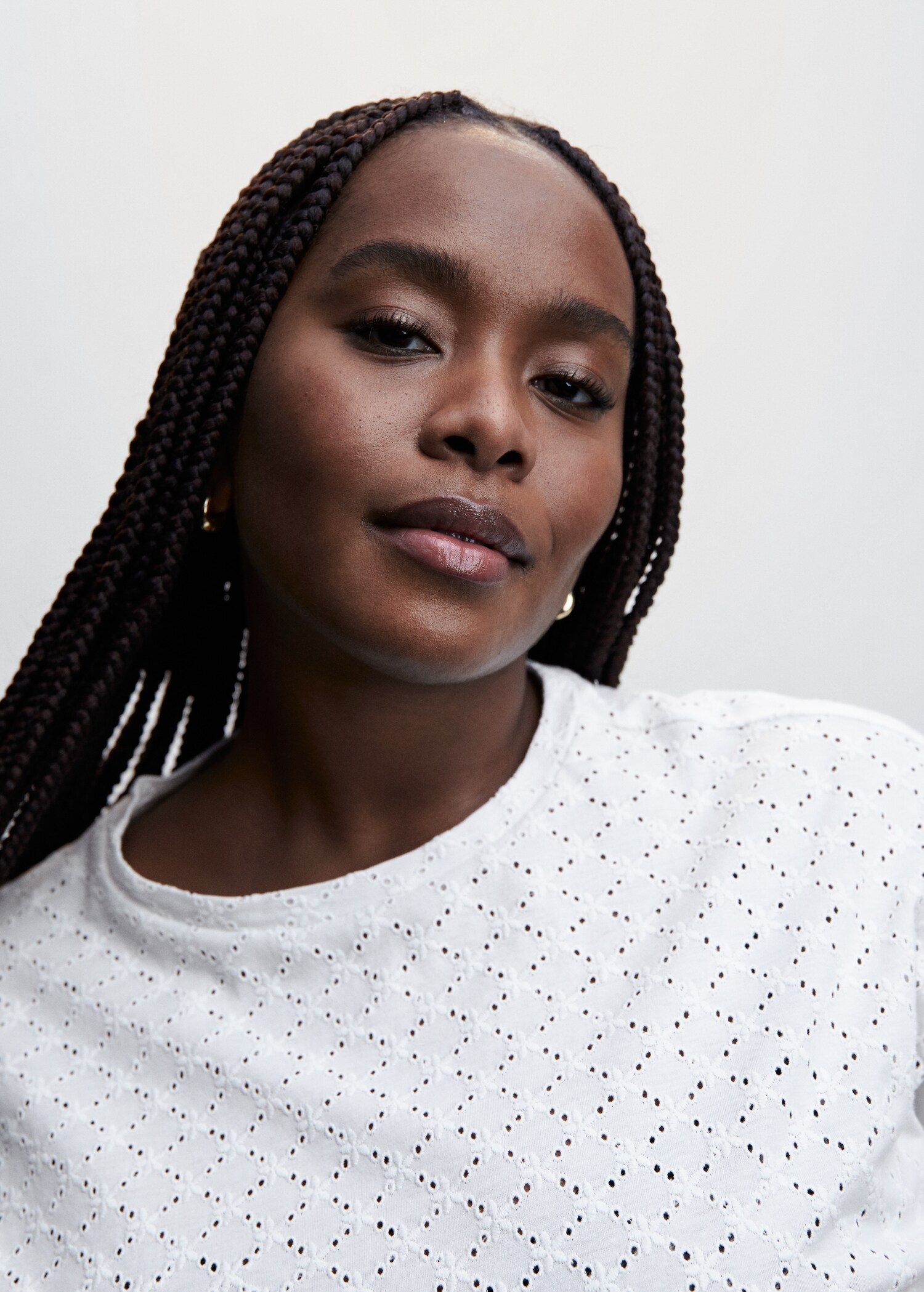 Openwork cotton-blend T-shirt - Details of the article 4