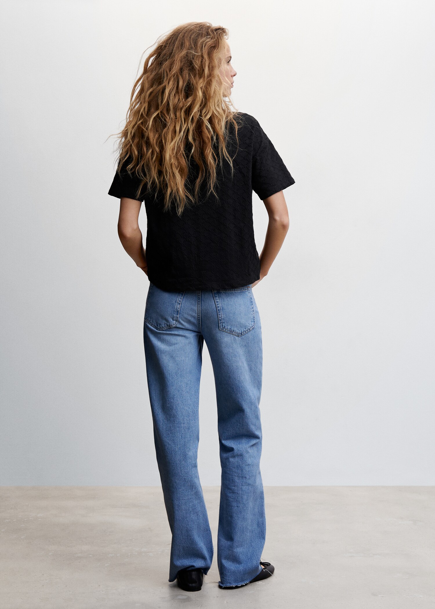Openwork cotton-blend T-shirt - Reverse of the article