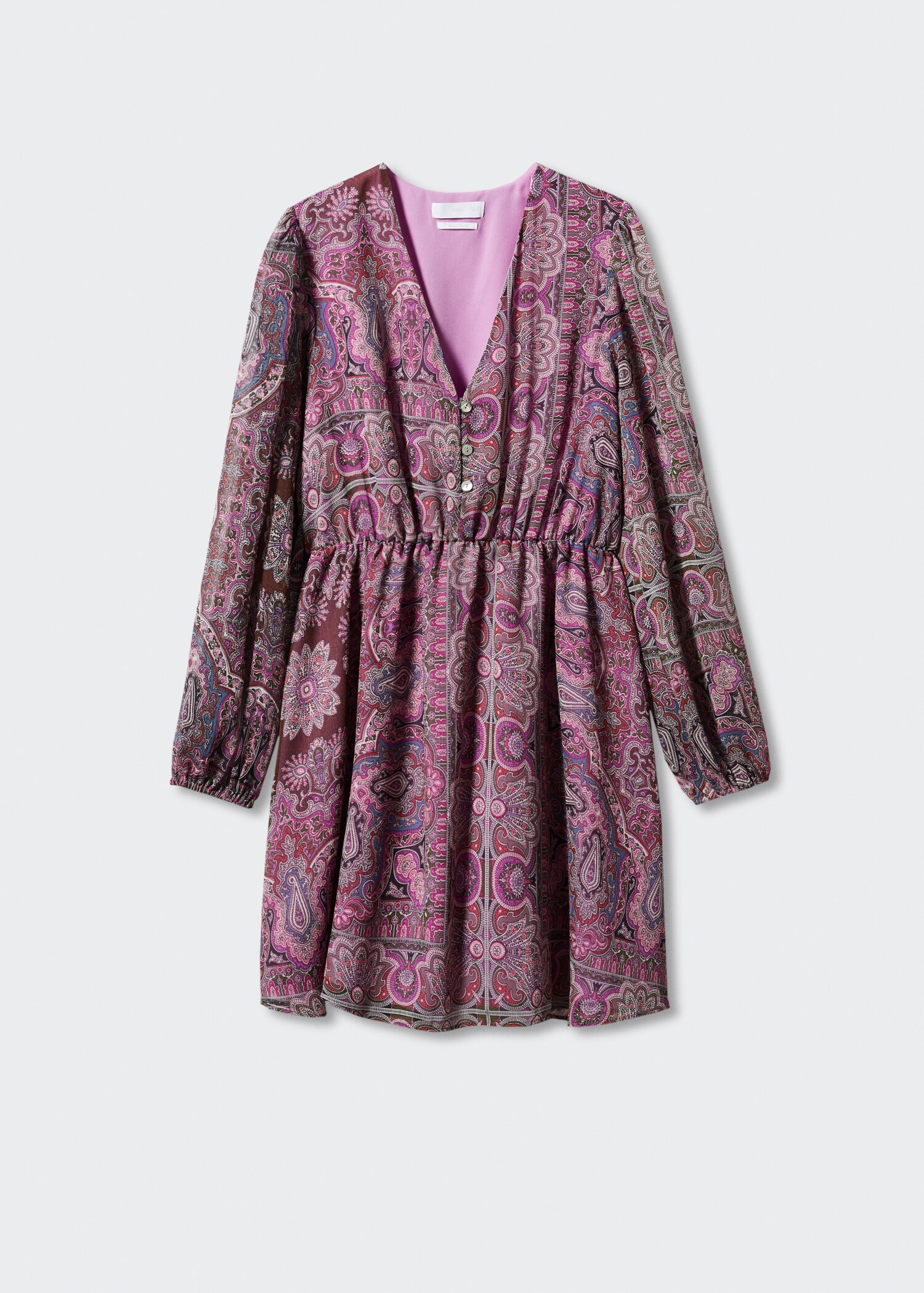 เดรสพิมพ์ลาย Paisley มีกระดุม - สินค้าที่ไม่มีแบบ