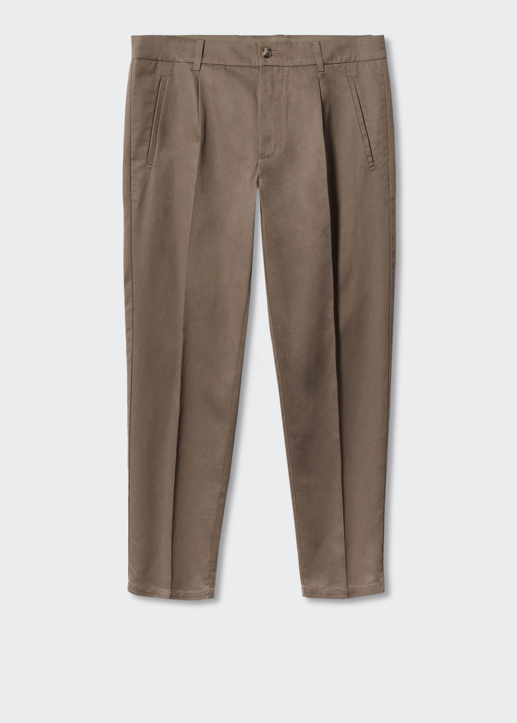 Pleated cotton linen trousers - Articol fără model