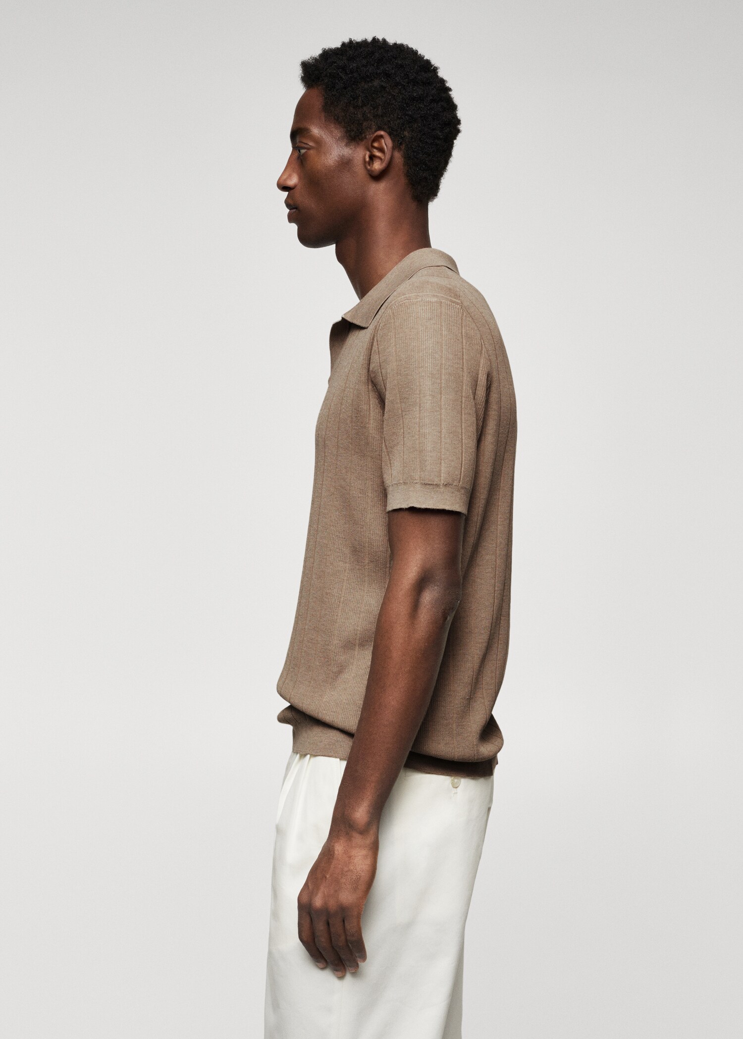 Structured modal knitted polo shirt - Details of the article 6