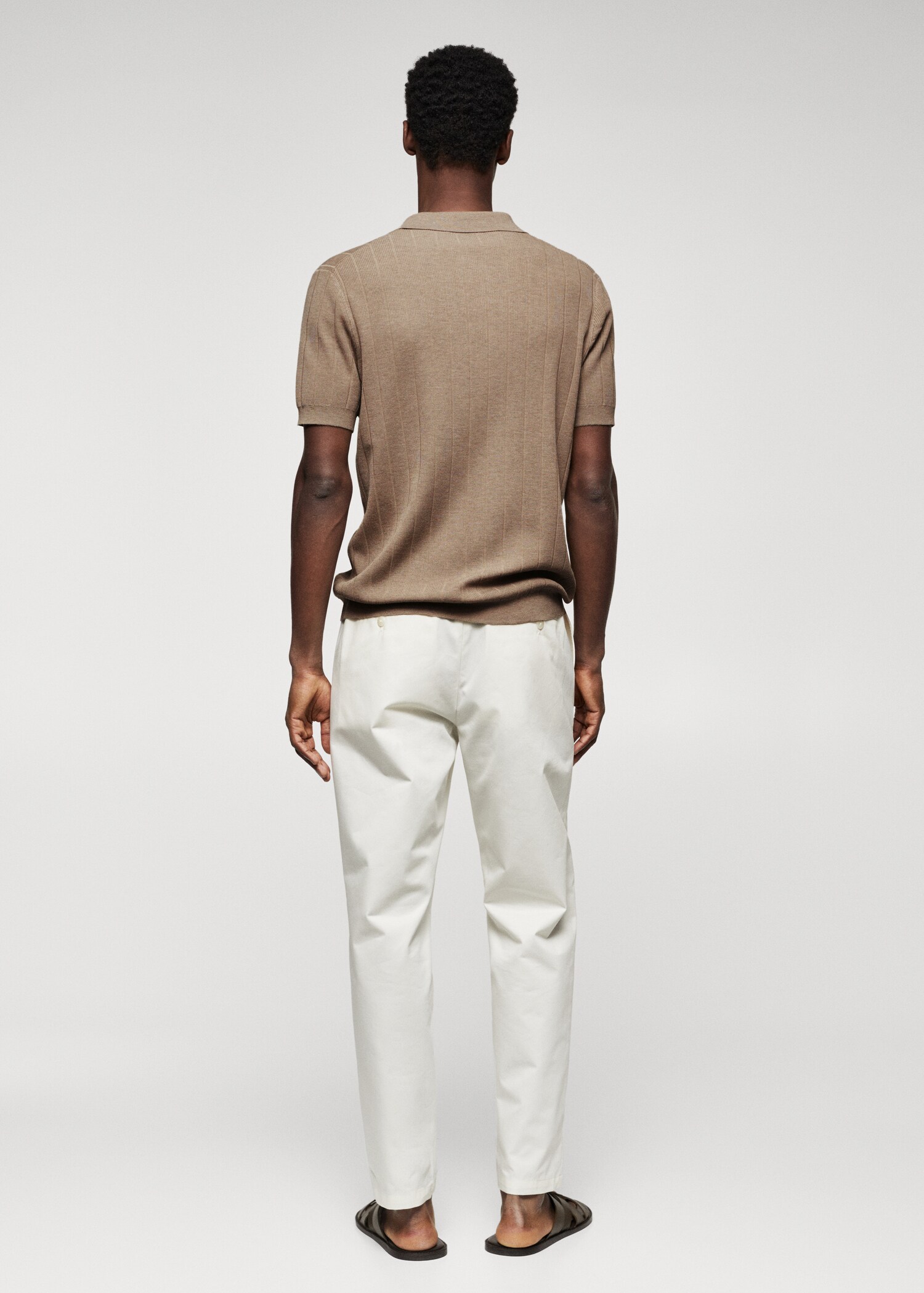 Structured modal knitted polo shirt - Reverse of the article