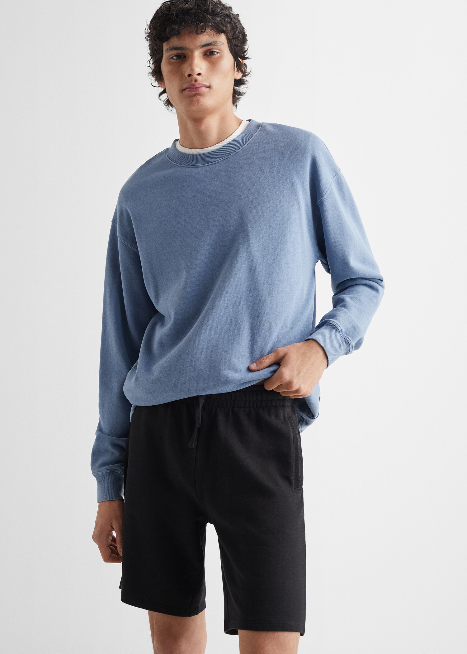 Bermude jogging din bumbac - Plan mediu