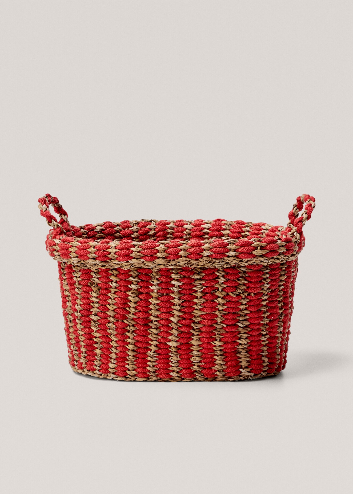 Coș combinat din iută și rogoz 35x27 cm - Articol fără model