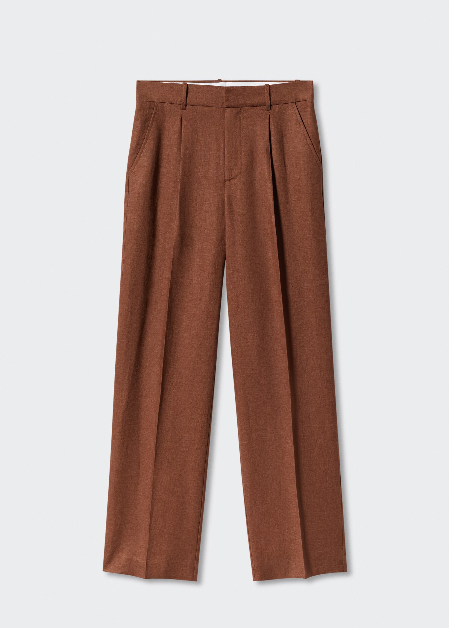 Straight linen-blend pants - Article without model