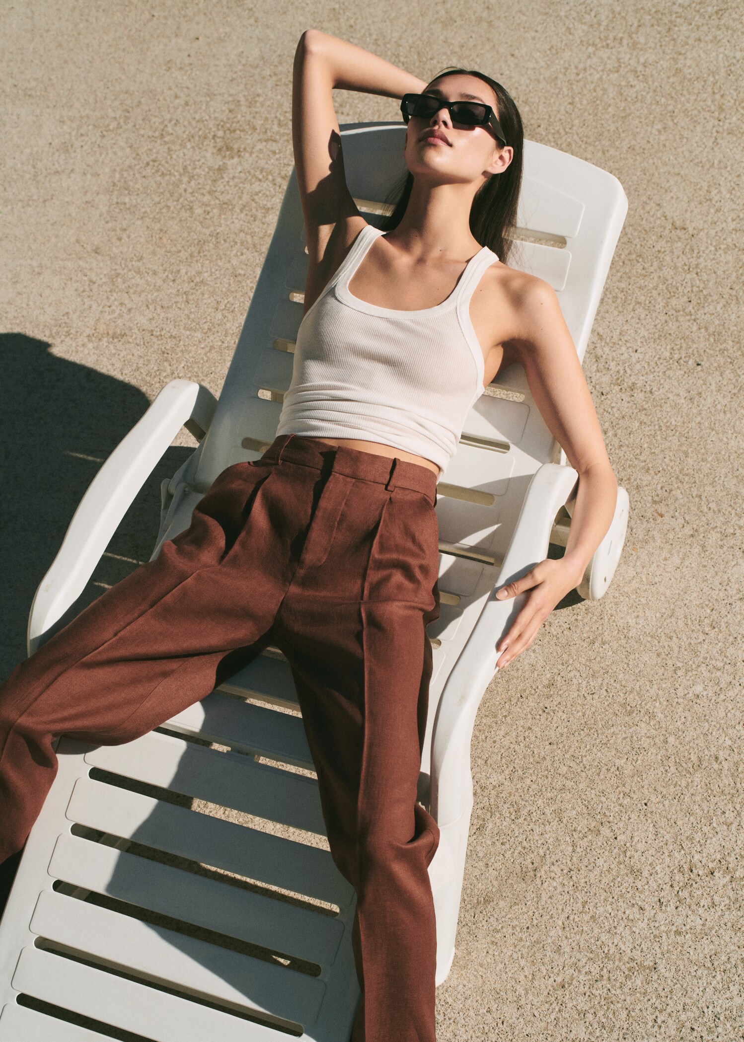 Straight linen-blend pants - Details of the article 6
