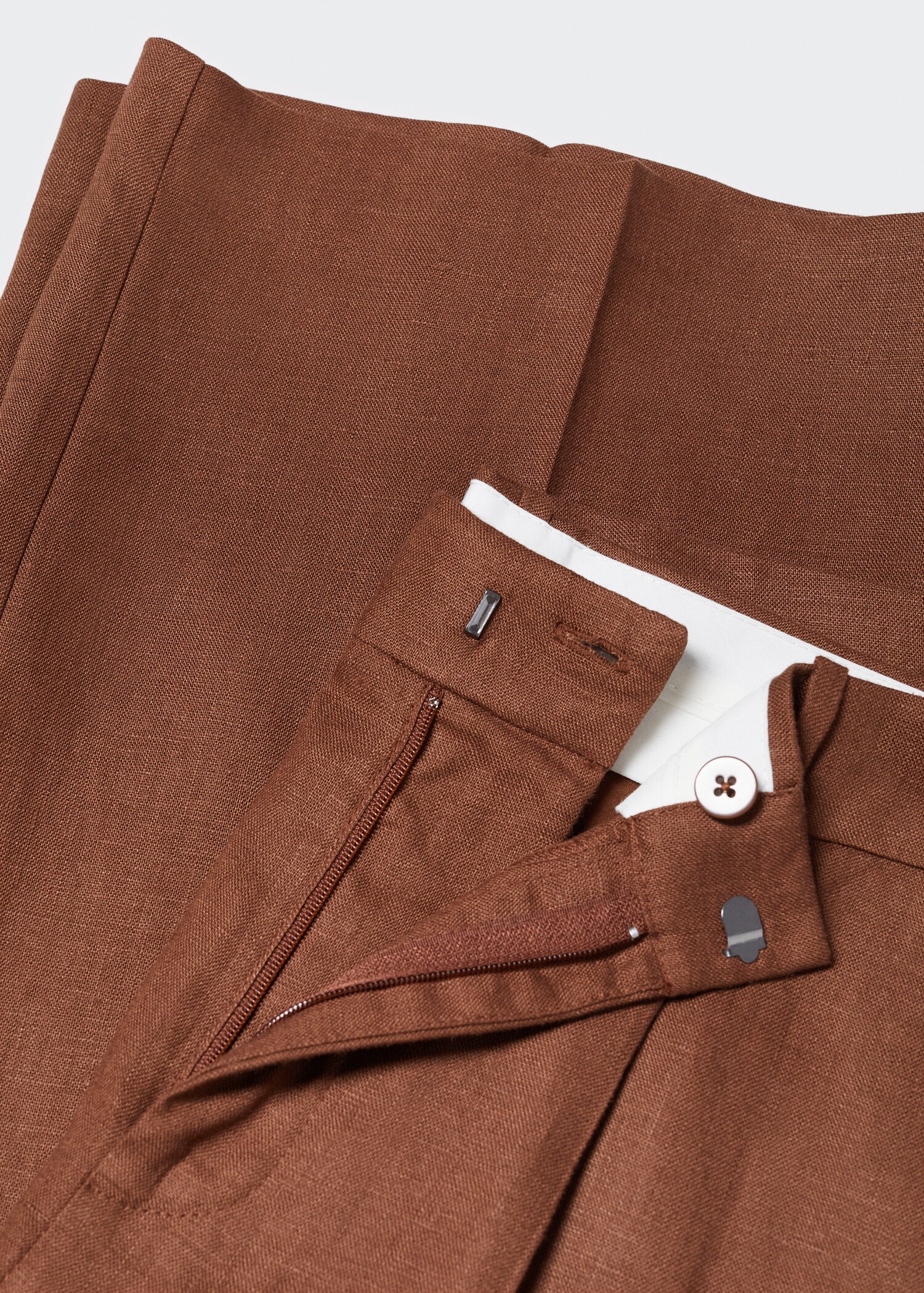 Straight linen-blend pants - Details of the article 8