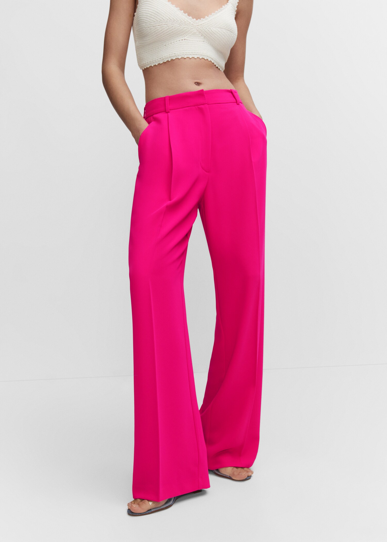 Pantalón palazzo pinzas - Plano medio
