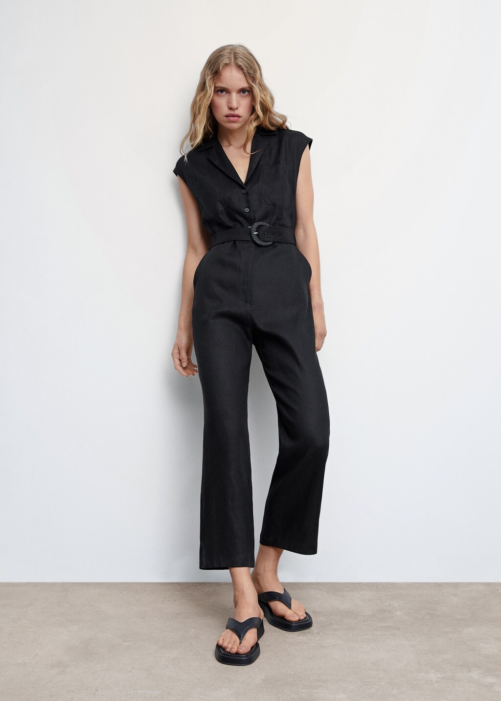 MANGO(マンゴ)☆Belt linen jumpsuit☆SNS大人気 MANGO(マンゴ)☆Belt linen jumpsuit☆SNS大人気 (MANGO