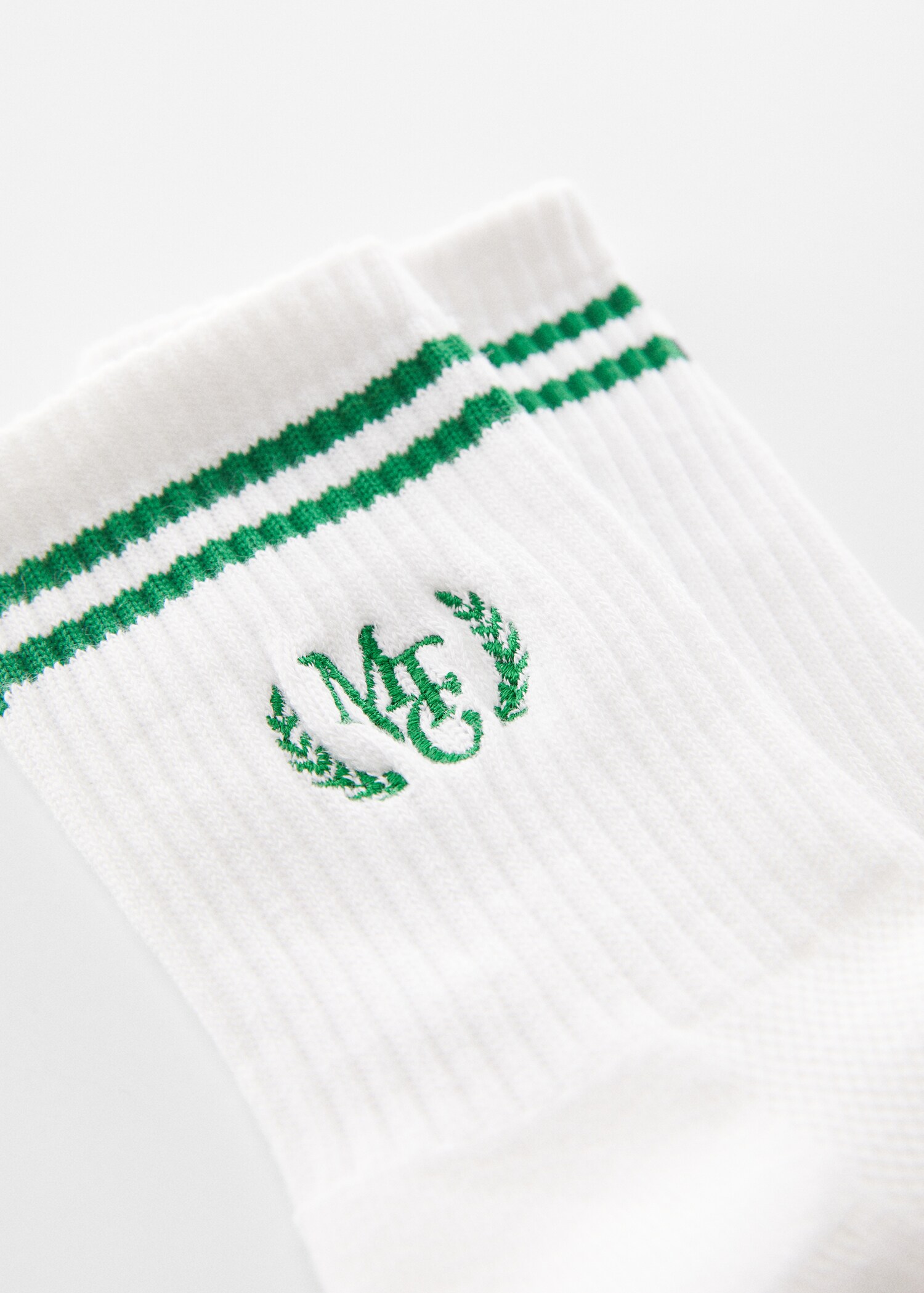 Embroidered double stripe socks - Medium plane