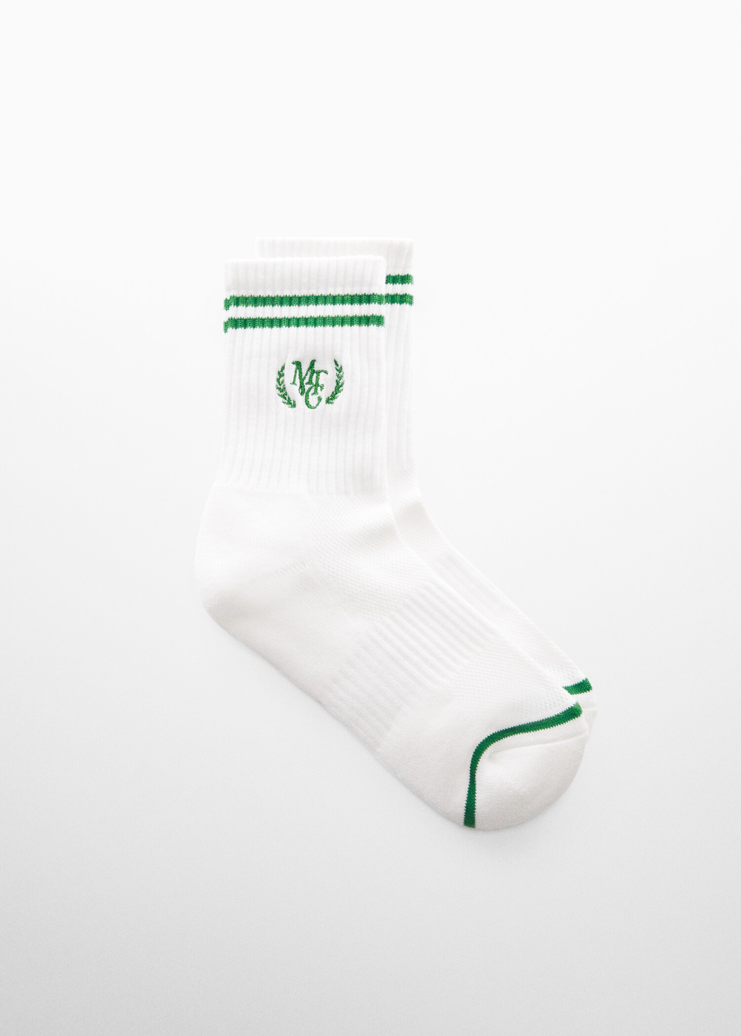 Embroidered double stripe socks - Article without model