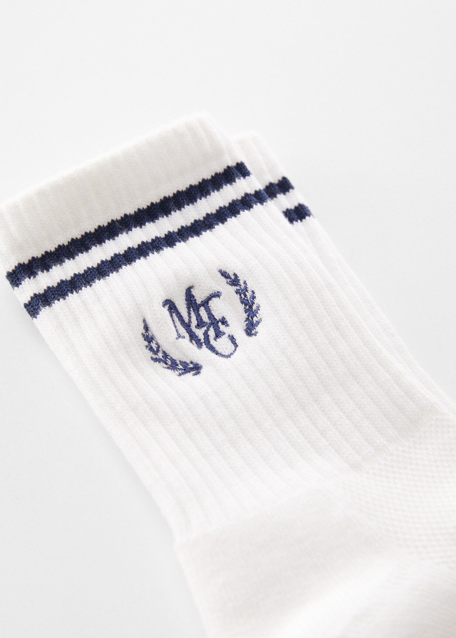 Embroidered double stripe socks - Medium plane