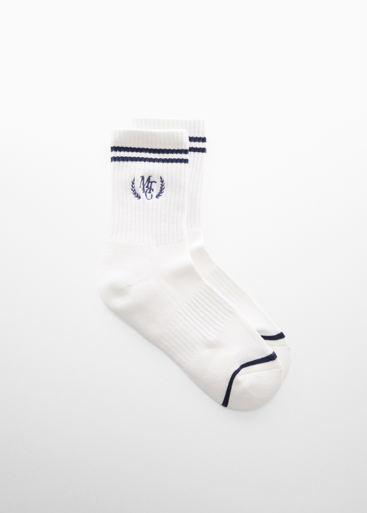 Embroidered double stripe socks - Article without model