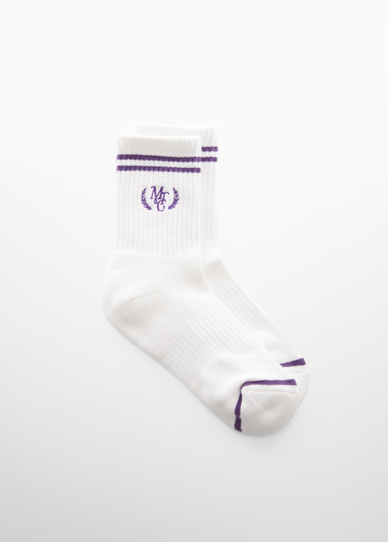 Embroidered double stripe socks - Article without model