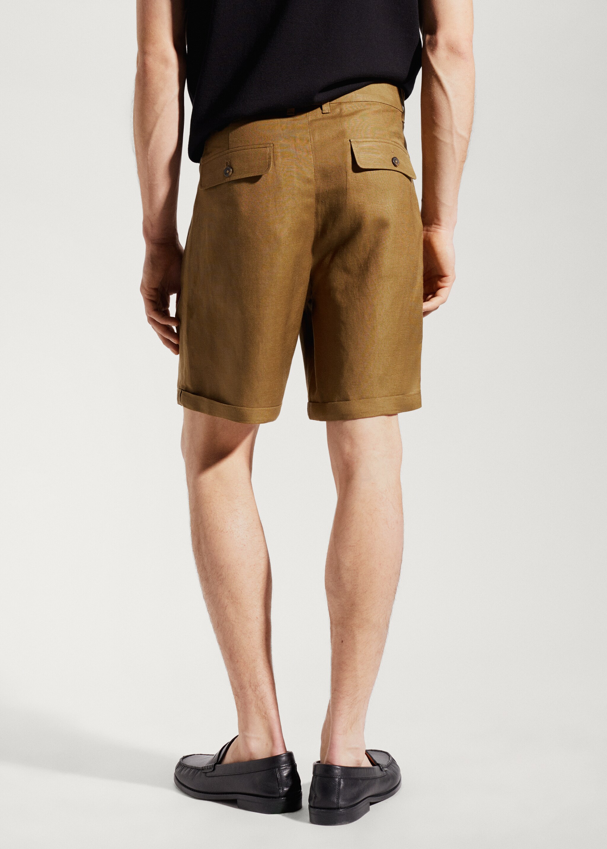 Linen-blend Bermuda shorts - Reverse of the article