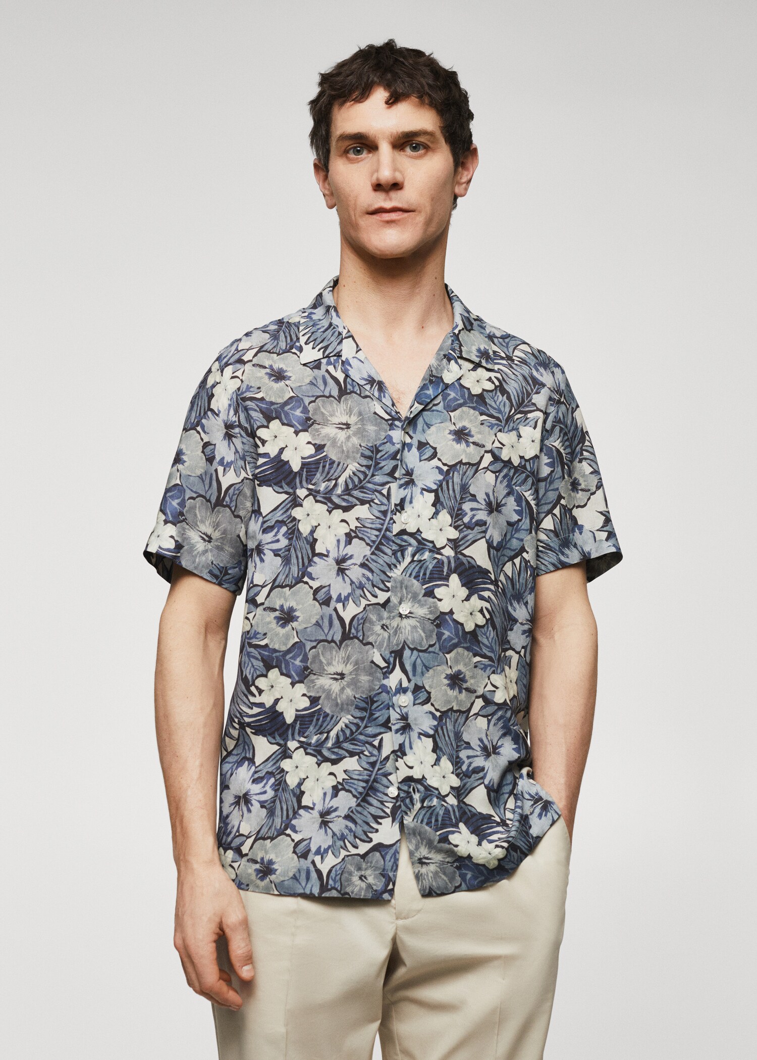 Regular Fit-Hemd mit Hawaii-Muster - Mittlere Ansicht
