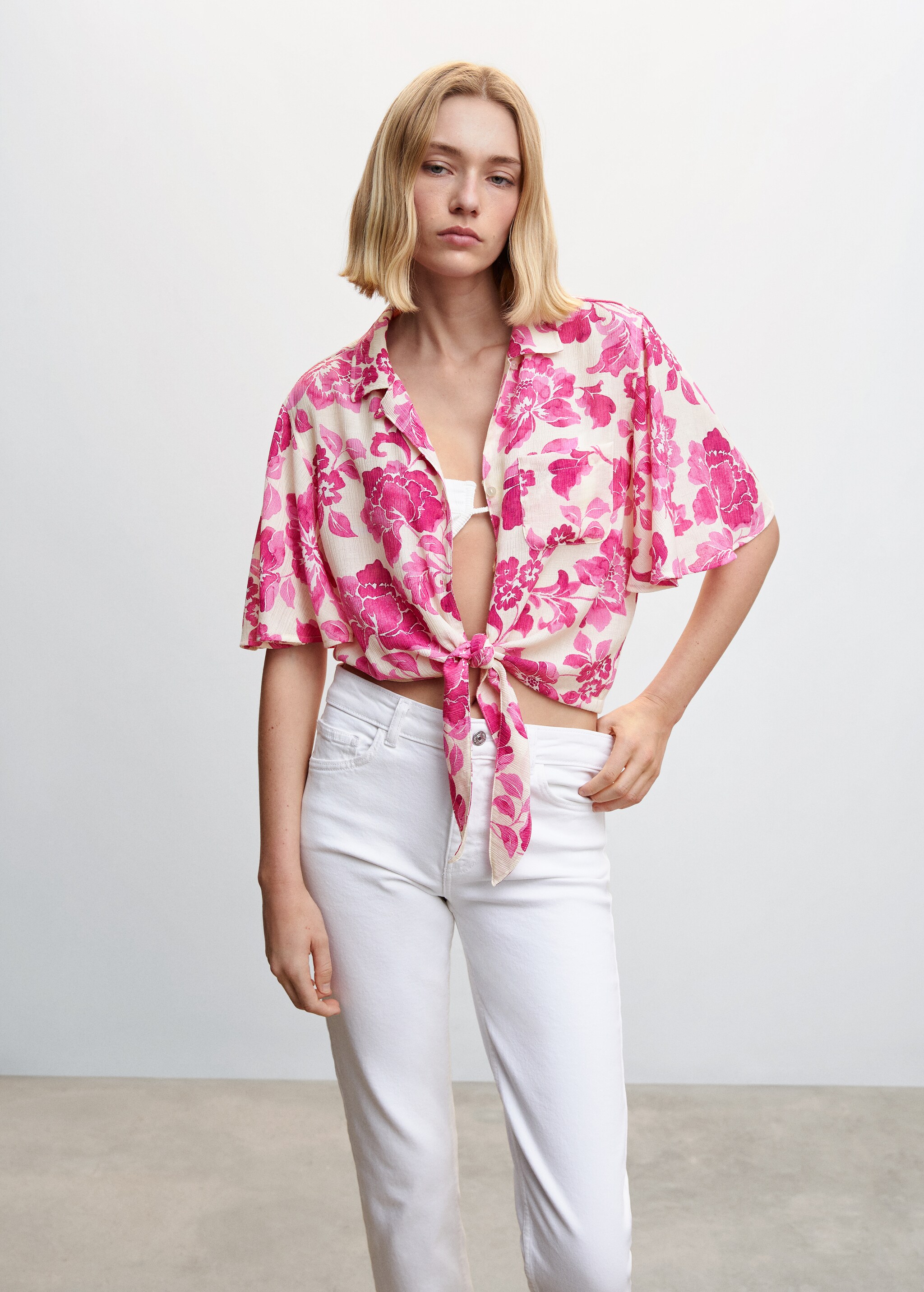 Floral shirt with knot - Medium plane