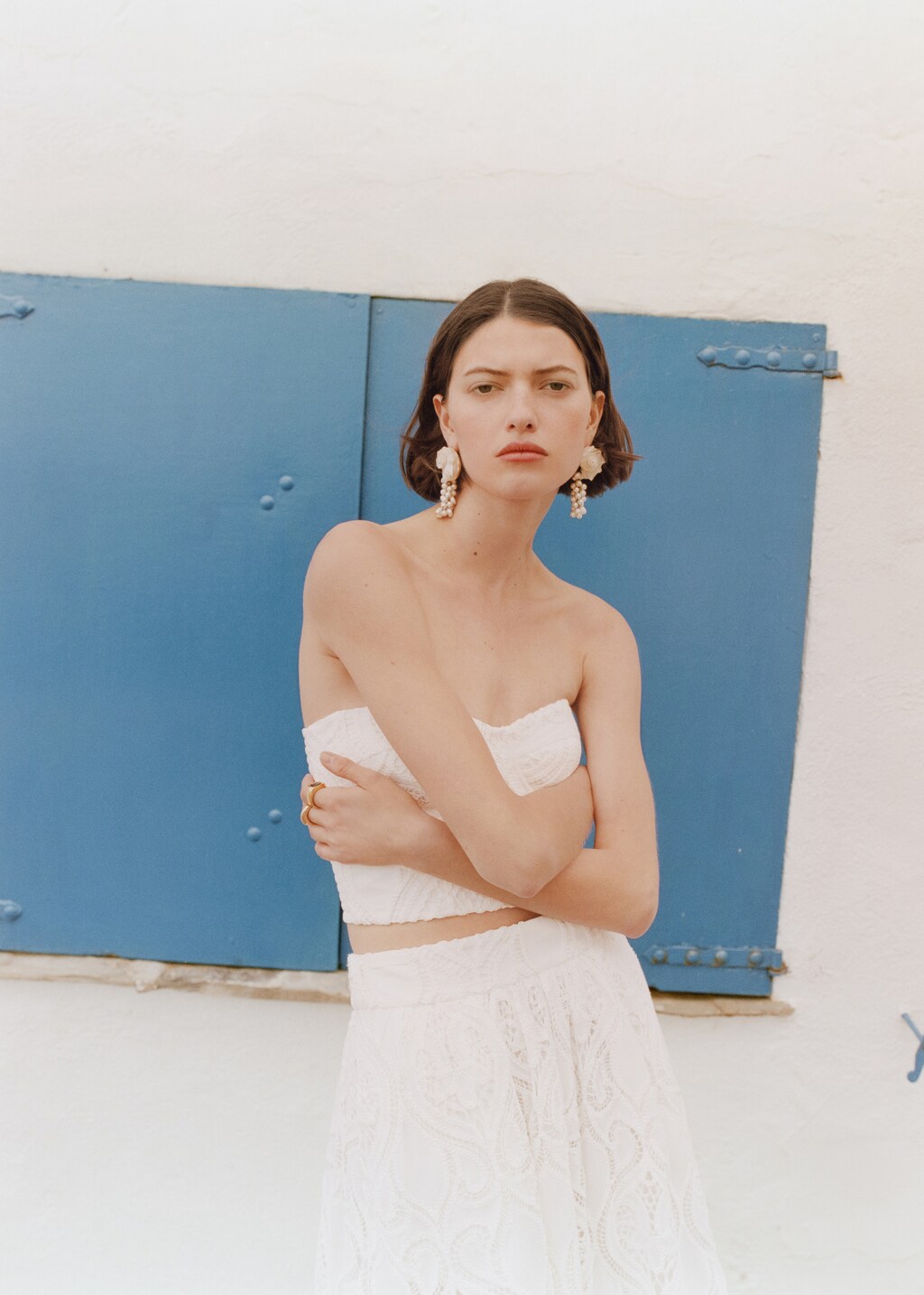 Embroidered corset top | MANGO Japan