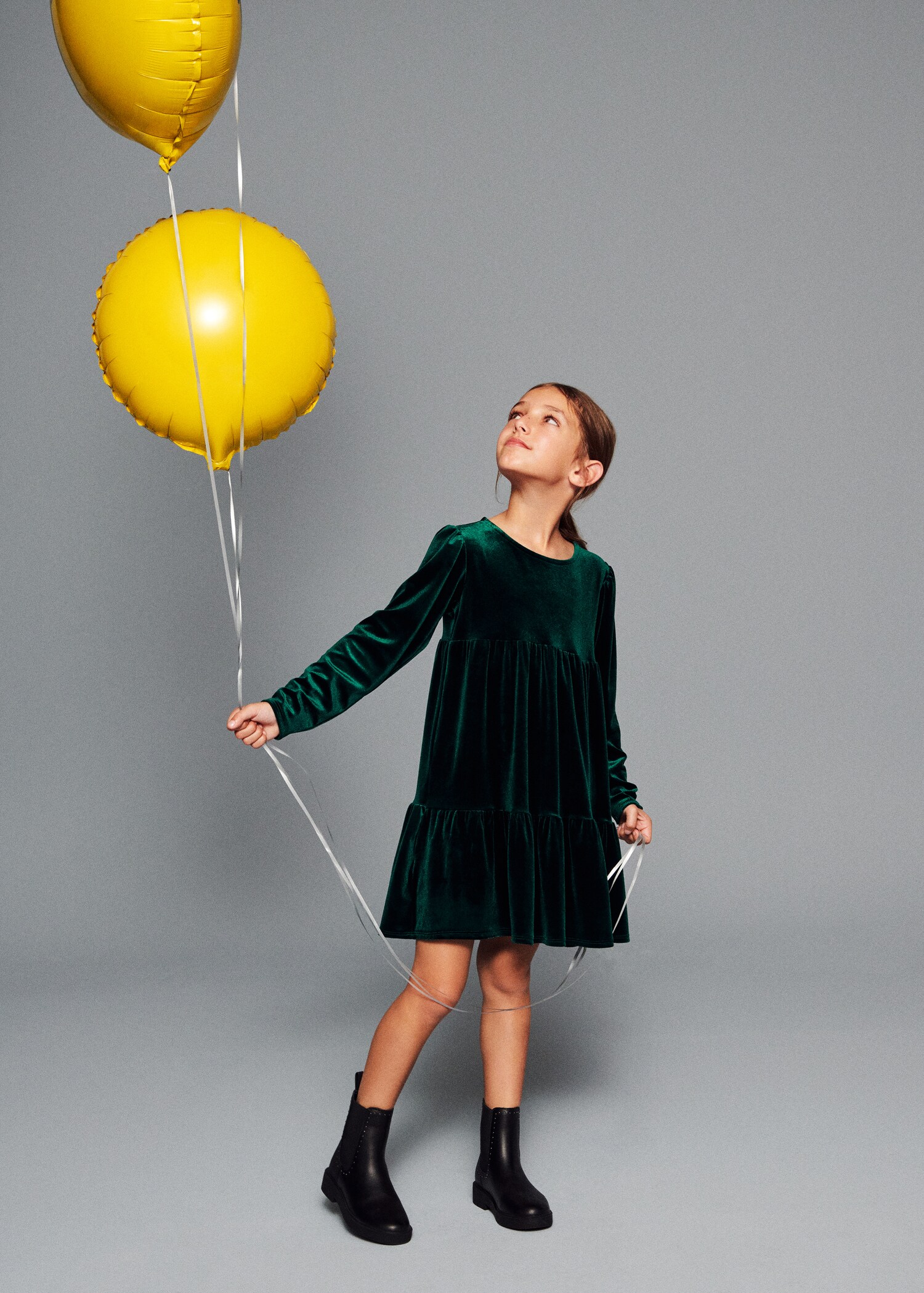 Ruffled velvet dress - Details of the article 5