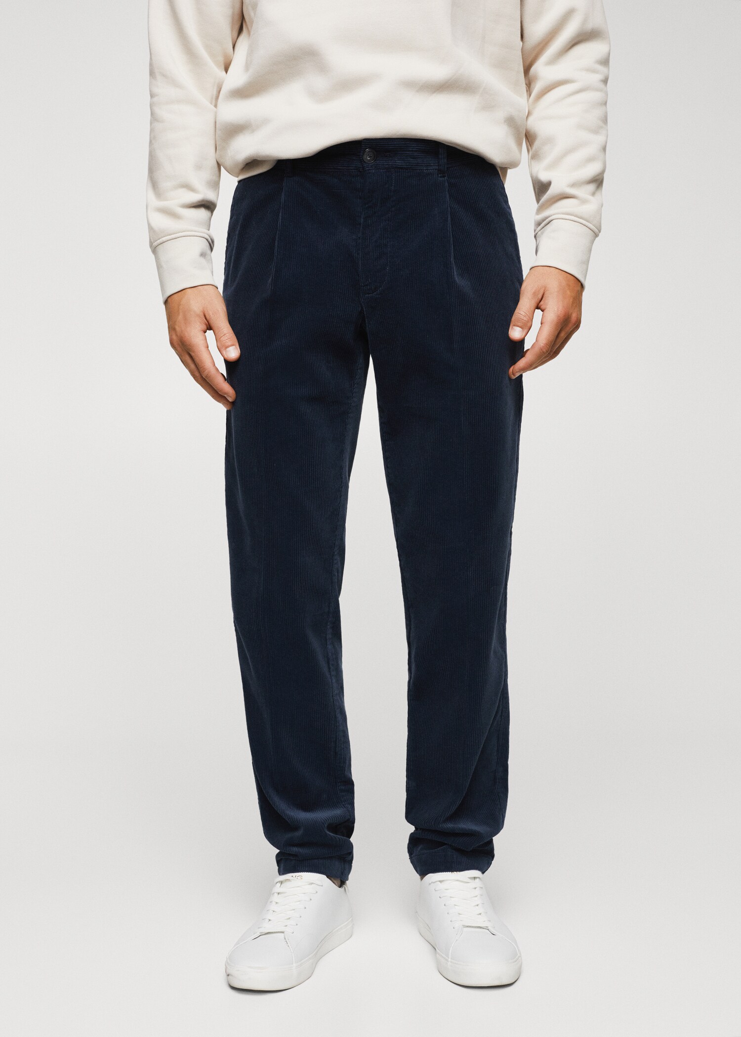 Pleated corduroy trousers - Medium plane