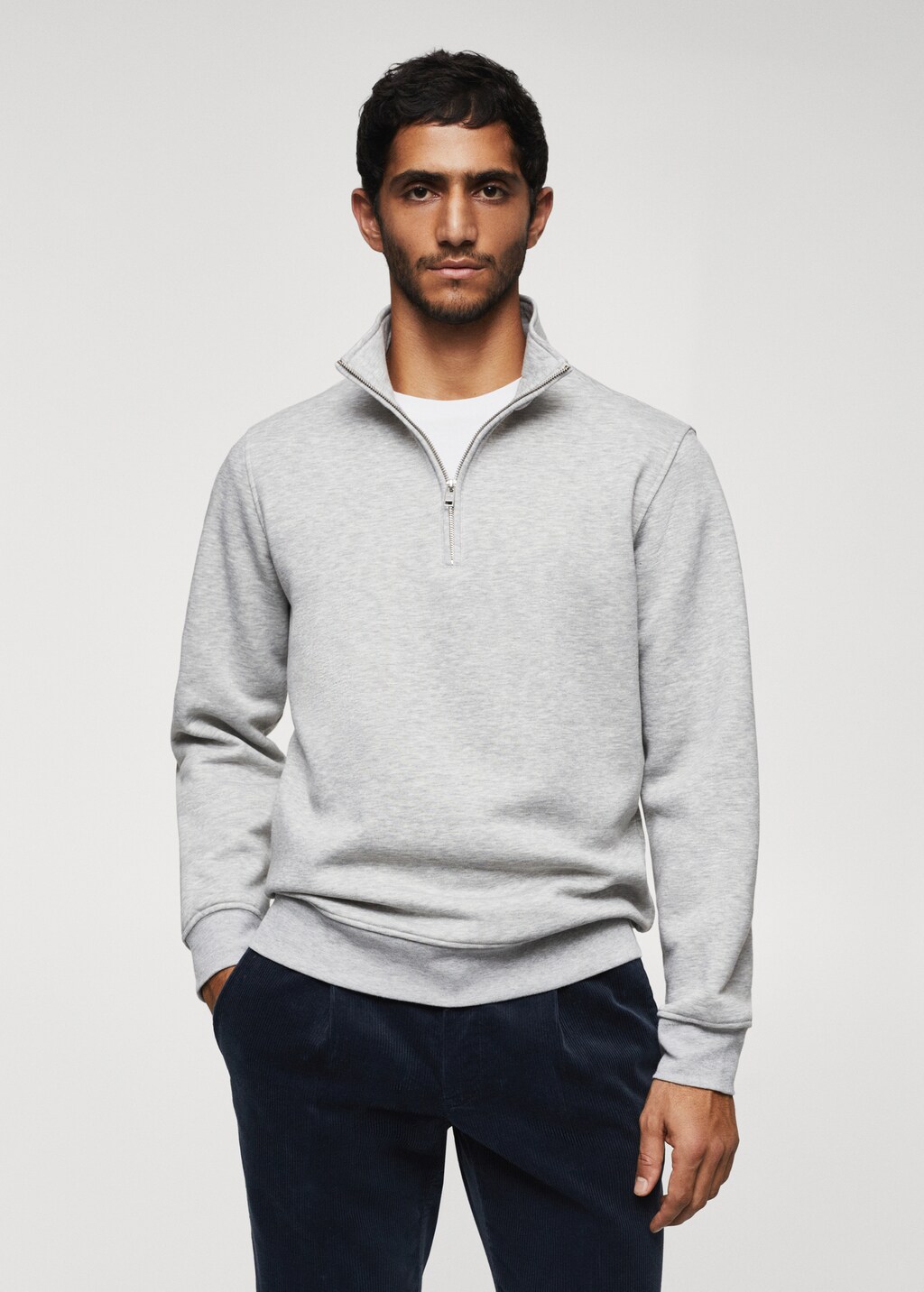 Sweat shirt coton col zippe Homme MANGO Nouvelle Caledonie