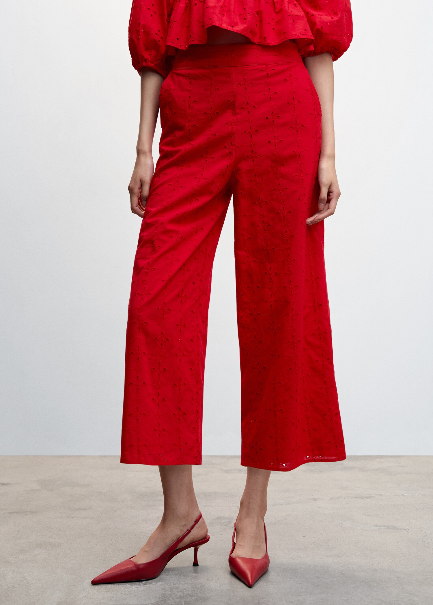 Pantalon coton brodé - Plan moyen